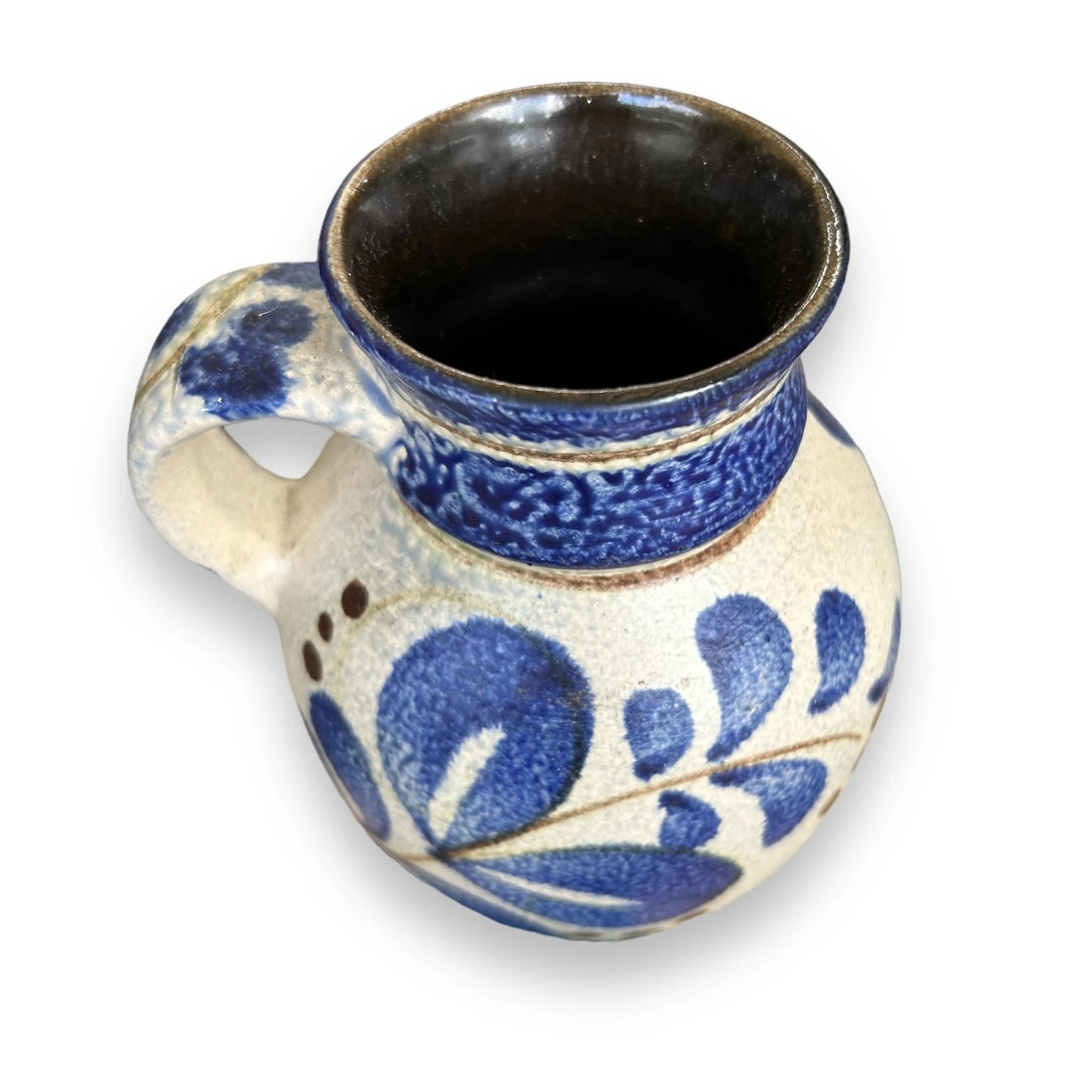Mid Century West German Bay Keramik Blue Jug