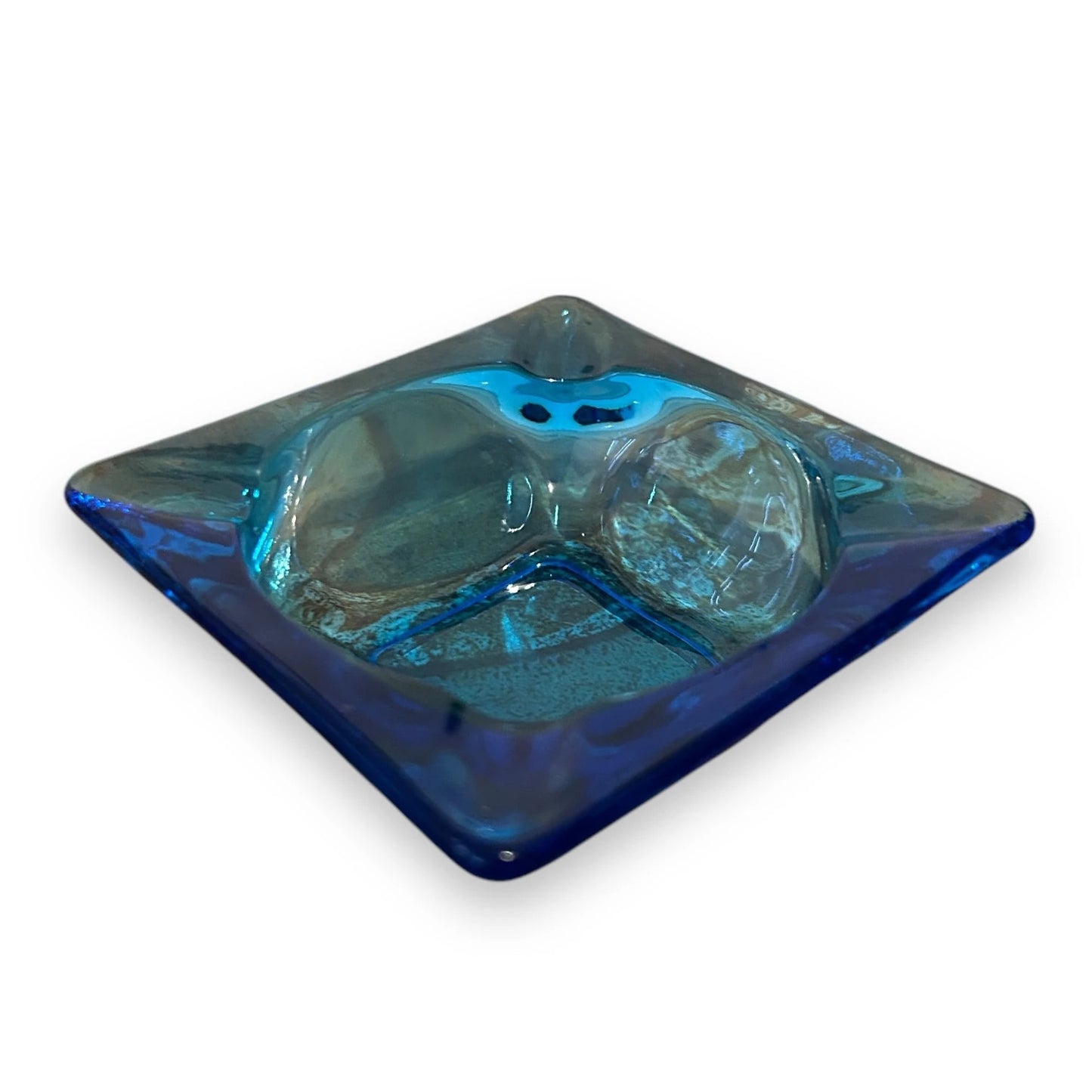Mid Century Cobalt Blue Glass Tray