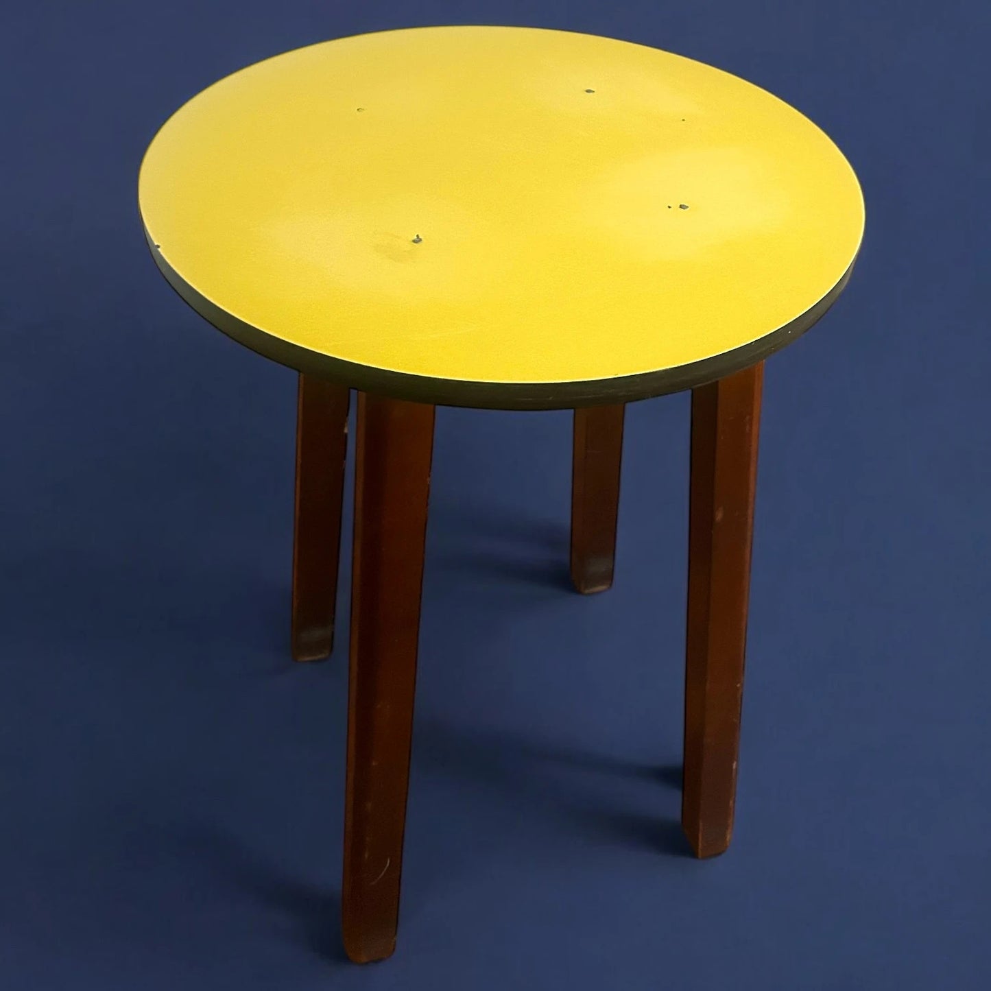 Mid Century Yellow Formica Round Table
