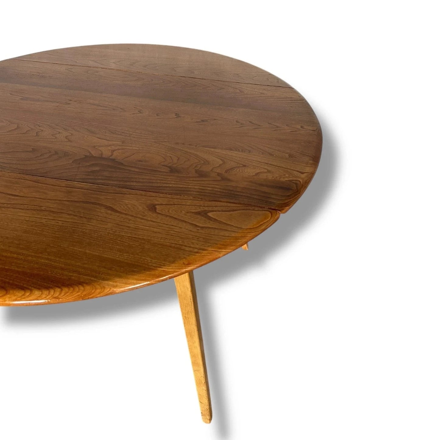 1960s Ercol Windsor Round Drop Leaf Dining Table