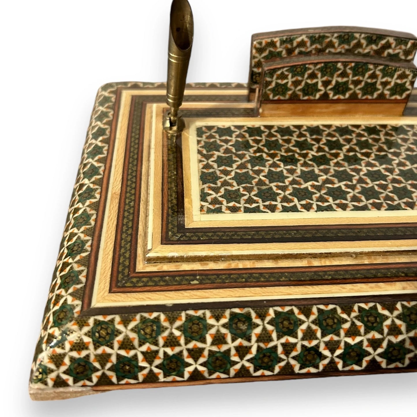 Mid Century Persian Khatam Pen Holder