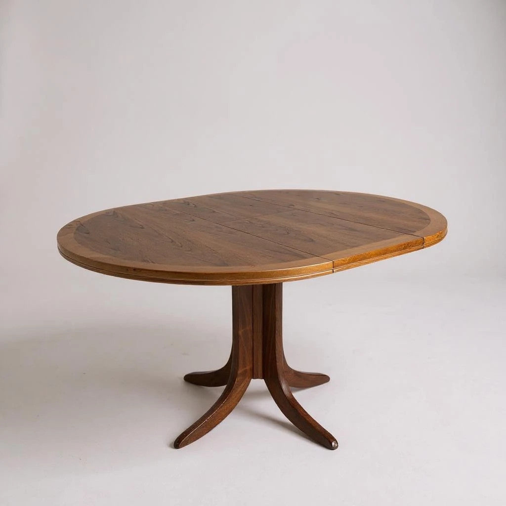 Mid Century Modern Parker Knoll Teak Dining Table – Round Extendable Table