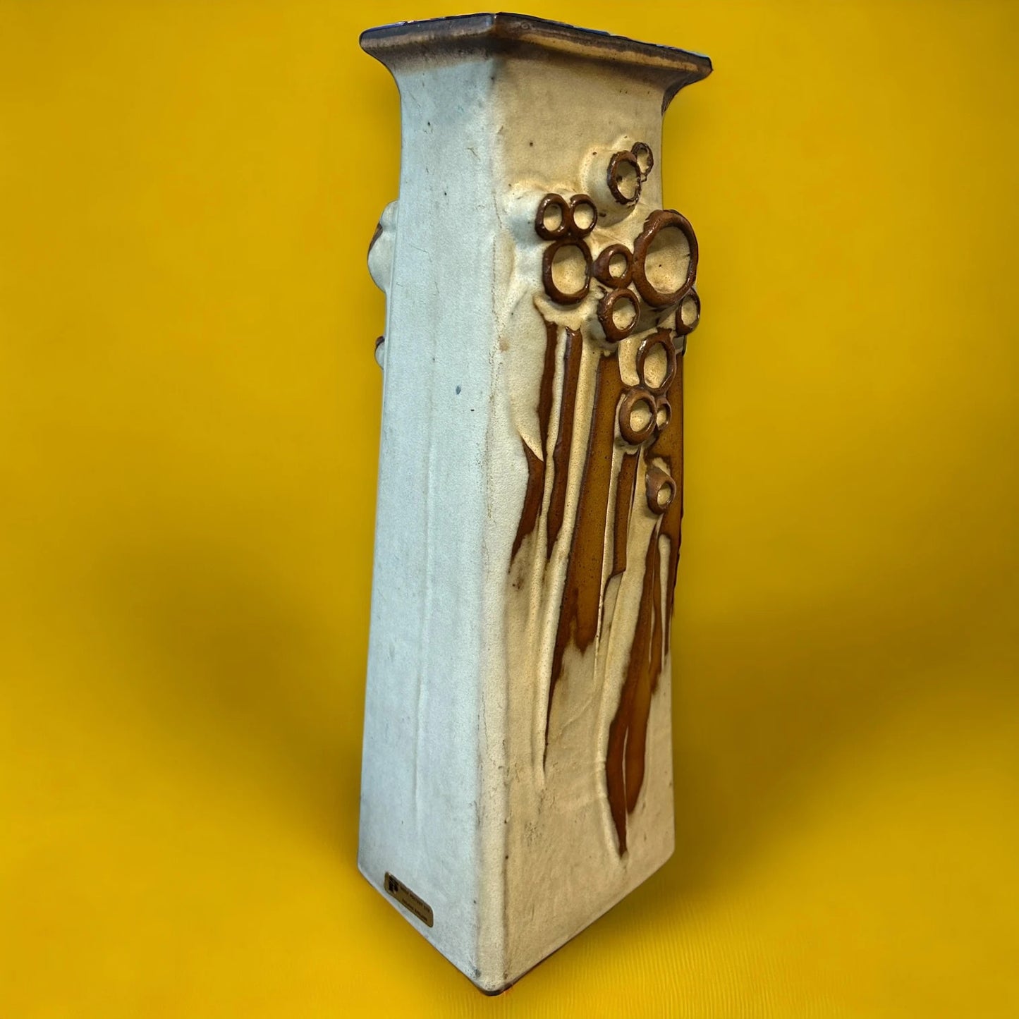 Mid Century Shelf Pottery Brutalist Vase