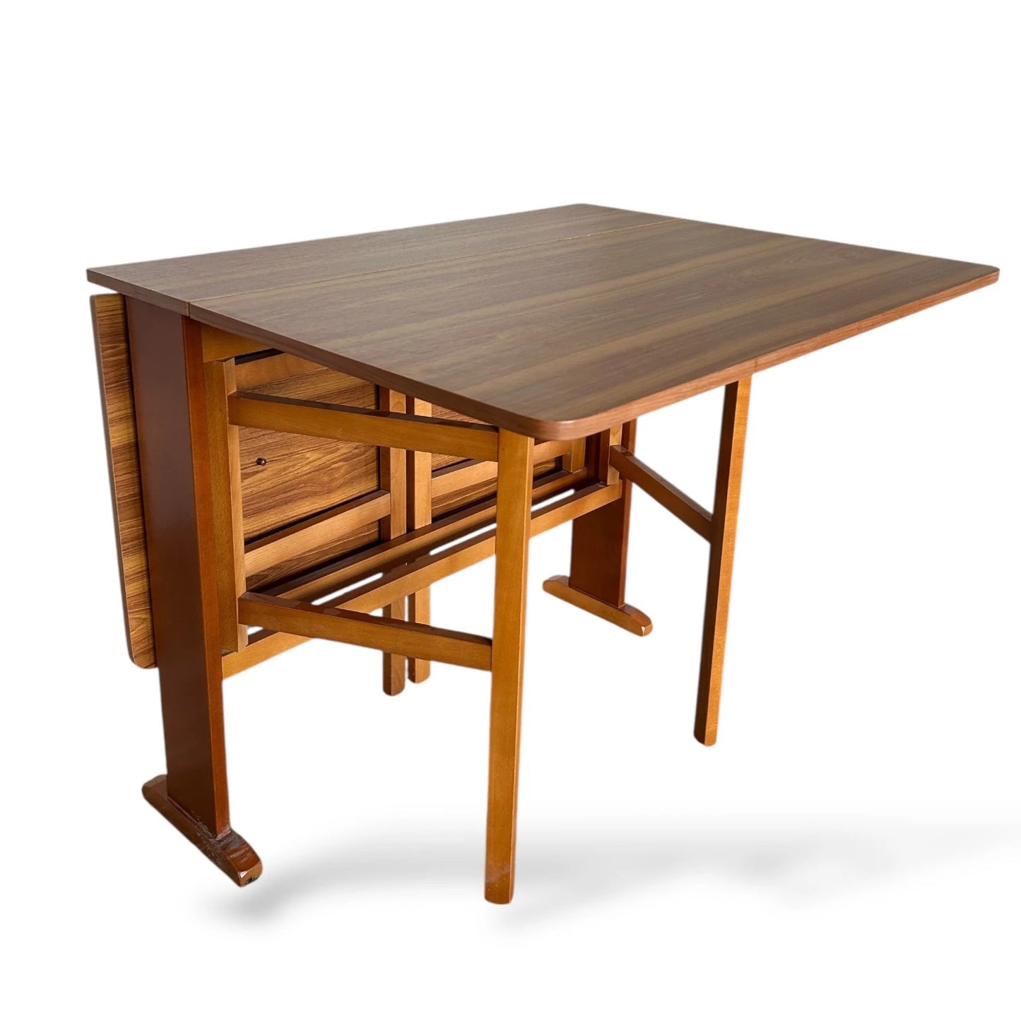 Mid Century Drop Leaf Dining Table – Extendable Wooden Kitchen Table