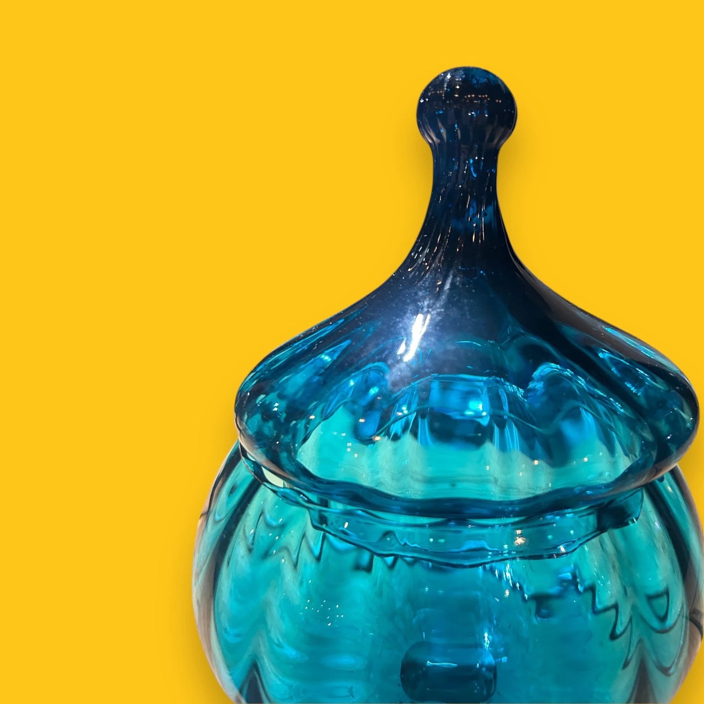 Mid century Italian glass lidded vase