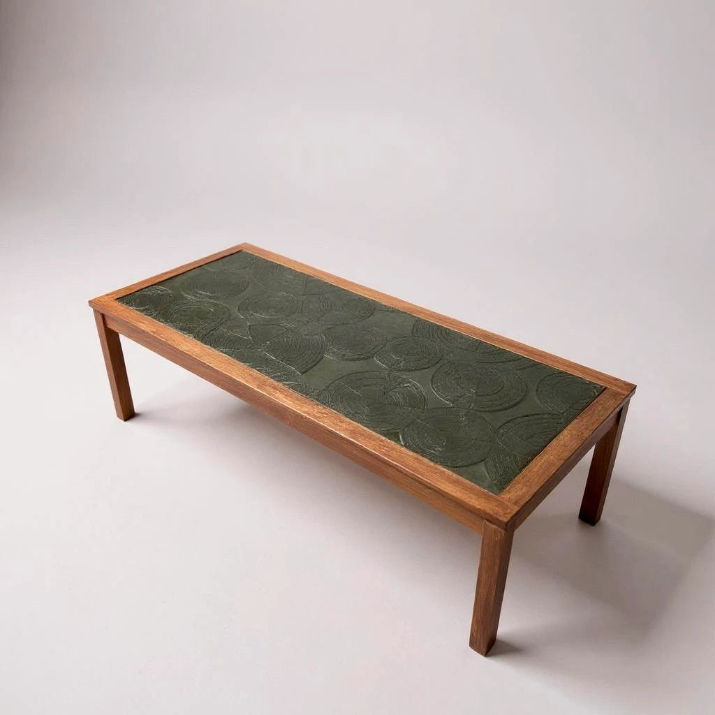 Mid Century Modern Danish Teak Brutalist Coffee Table