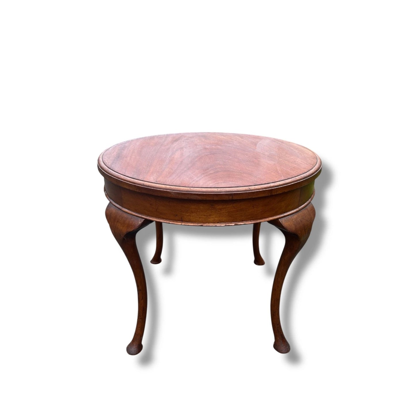 Mid Century Modern Teak Round Coffee Table – Sculptural Danish Style with Rich Wood Grain