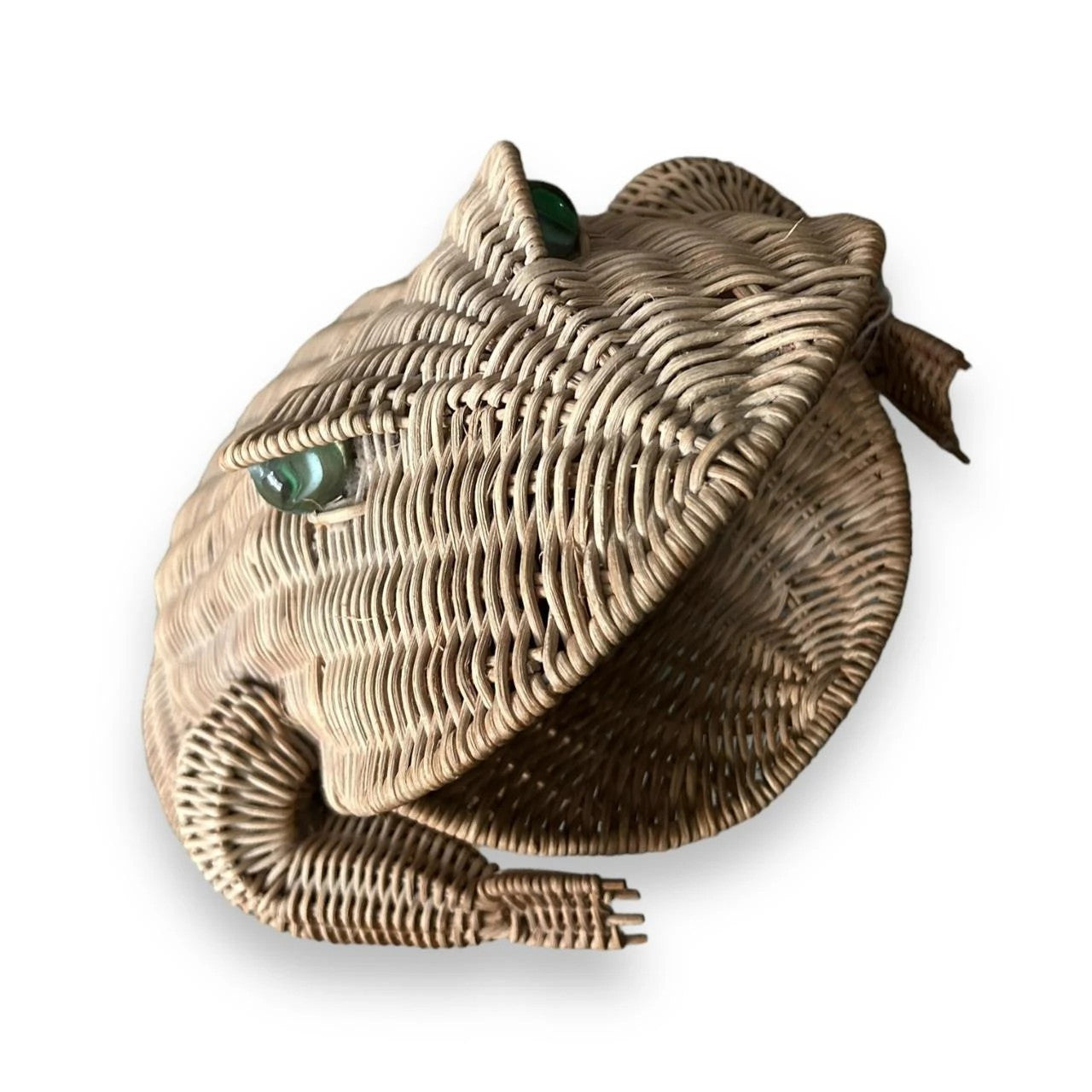 Mid Century Frog-Shaped Wicker Basket Olivier Cajan