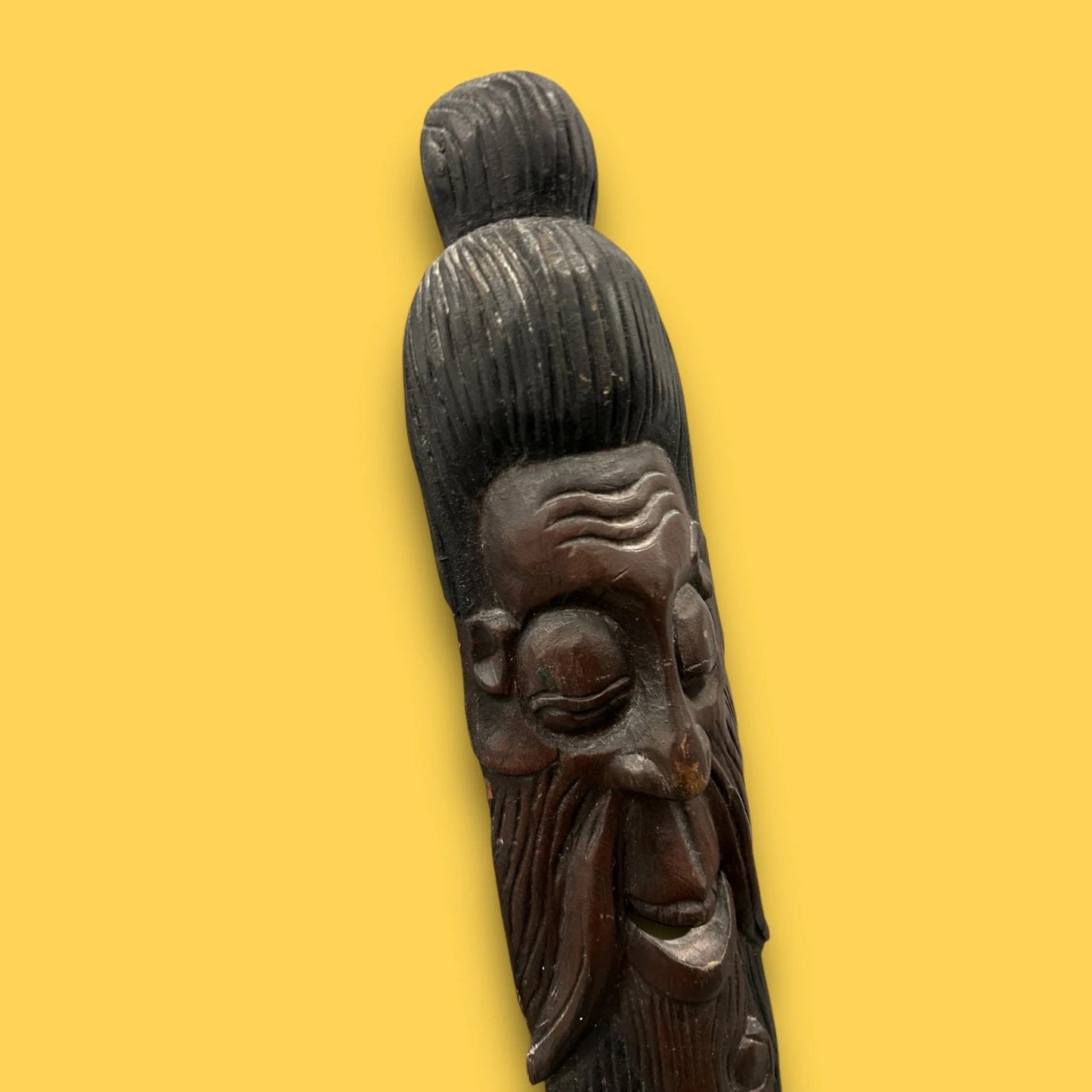 Vintage 1970s East Asian Carved Wood Mask