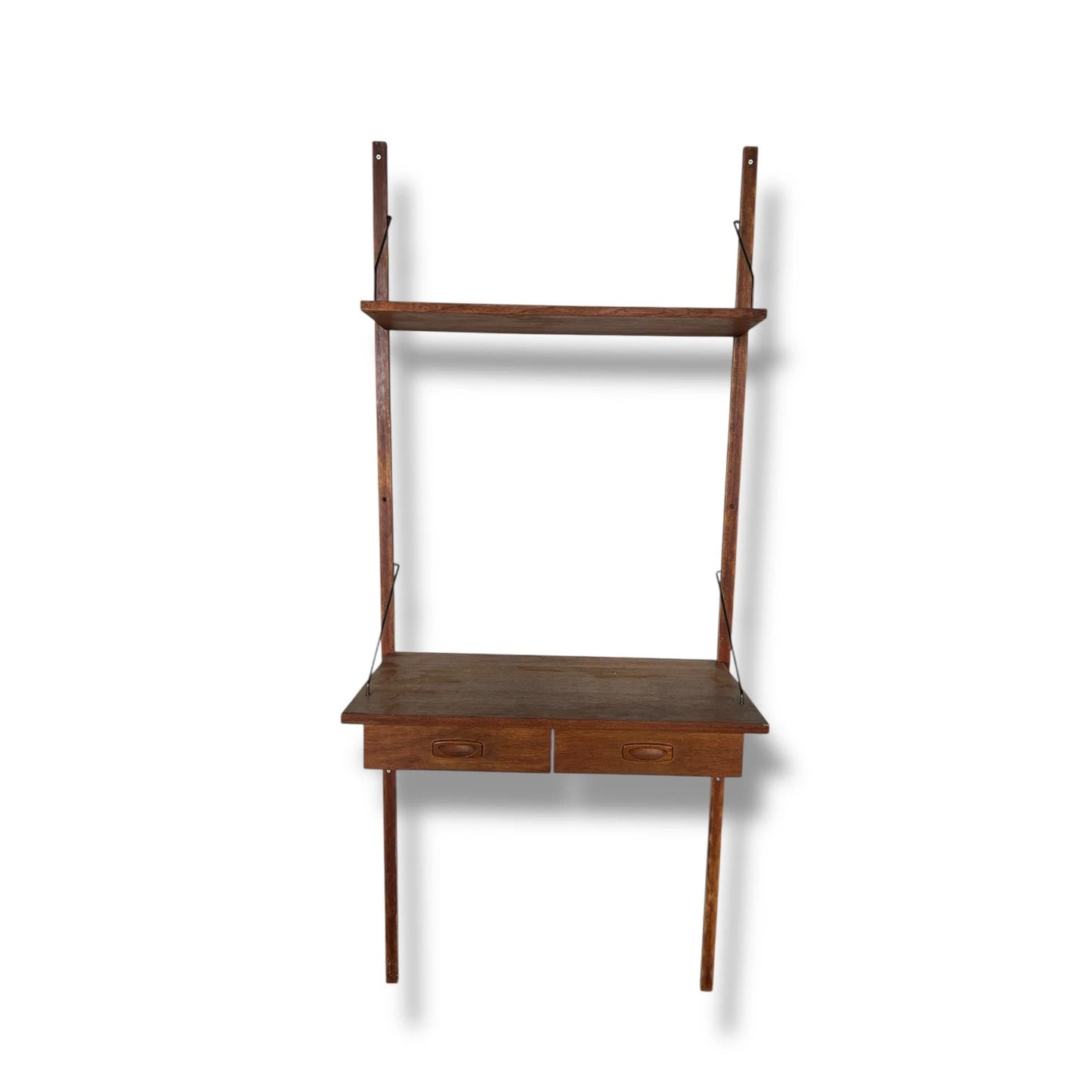 Mid Century Modern Danish Ladderax Style Floating Desk Shelf | Wall Mounted Modular Unit