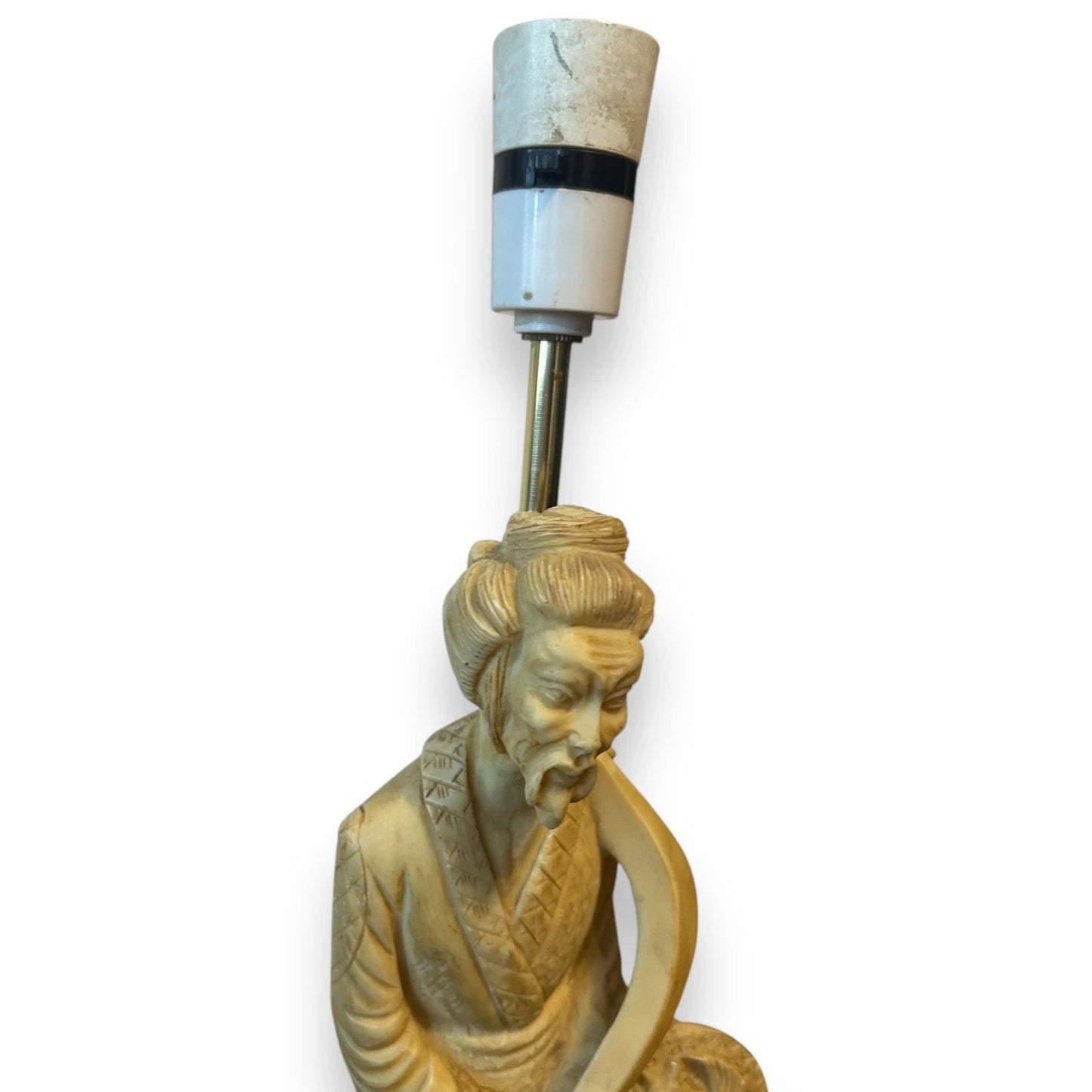 Vintage 1950s Japanese Old Man Resin Table Lamp