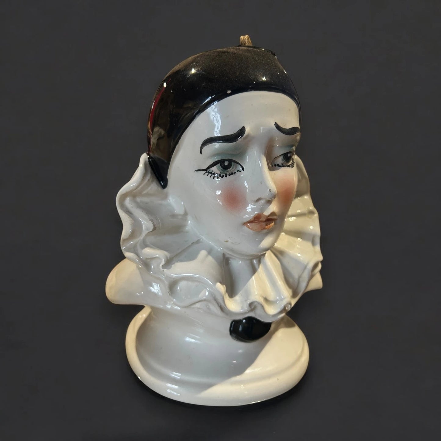 Mid Century Pierrot clown statue bust