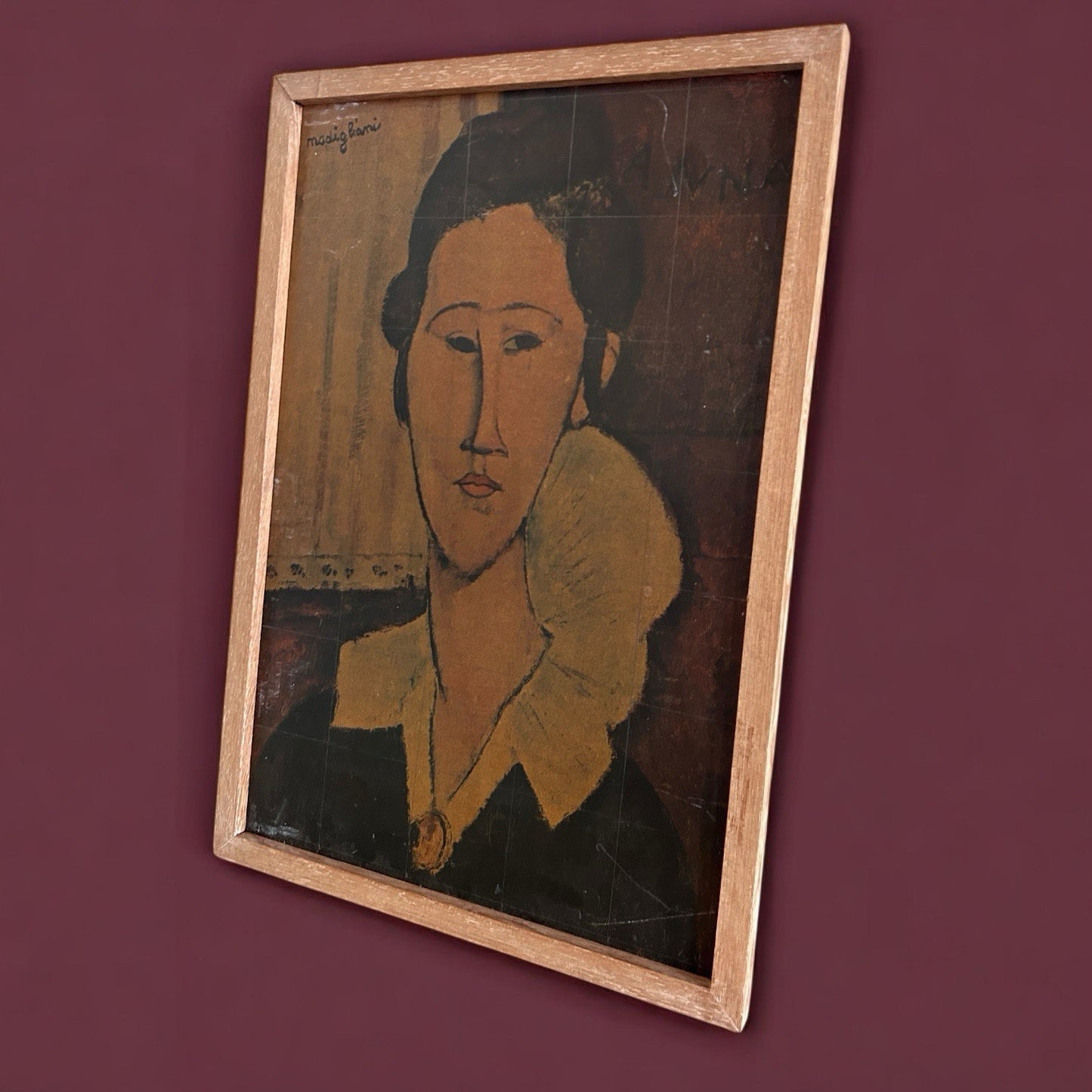 Vintage Portrait of Anna Zborowska Amedeo Modigliani Framed Print