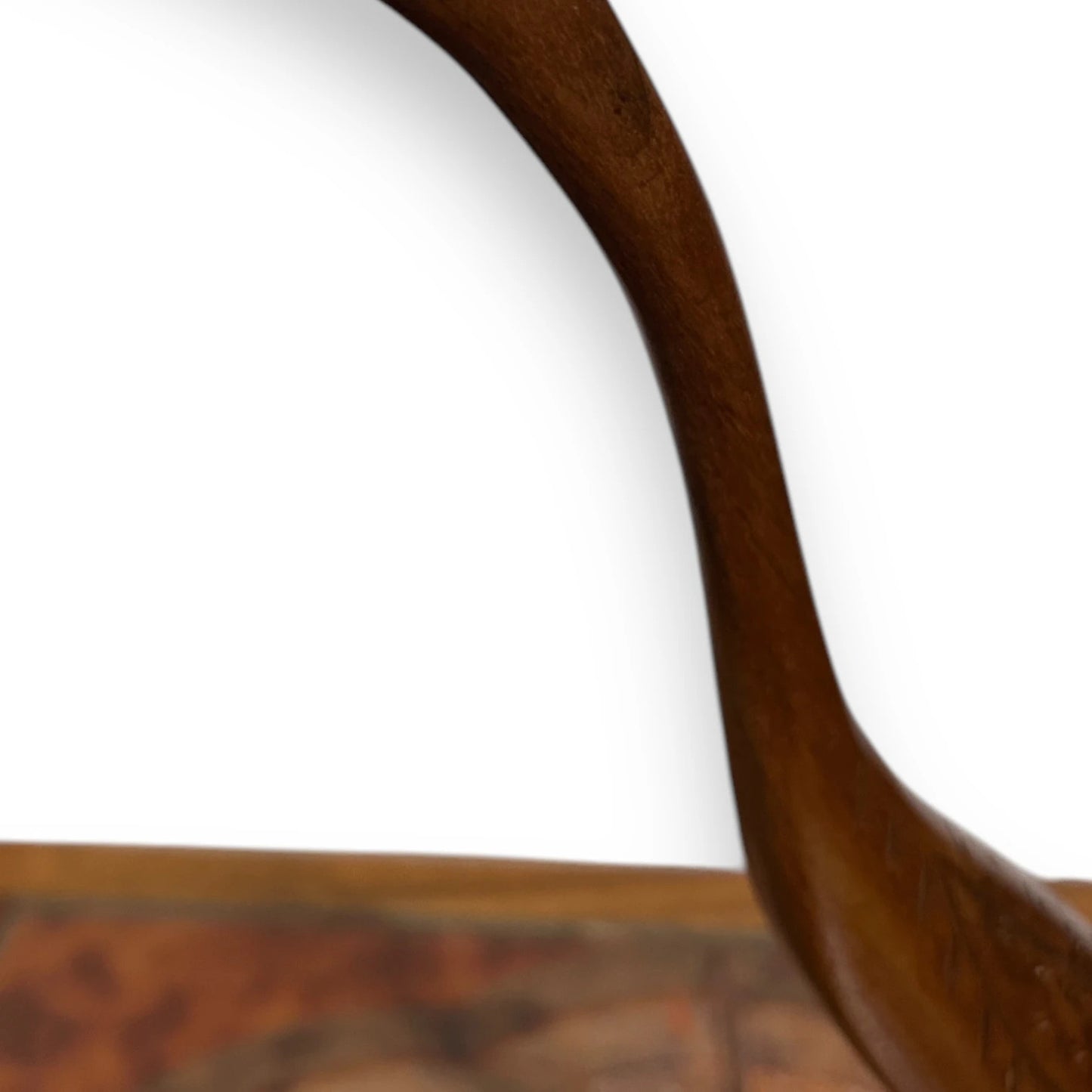 Mid Century Crane Carved Wood Sculpture