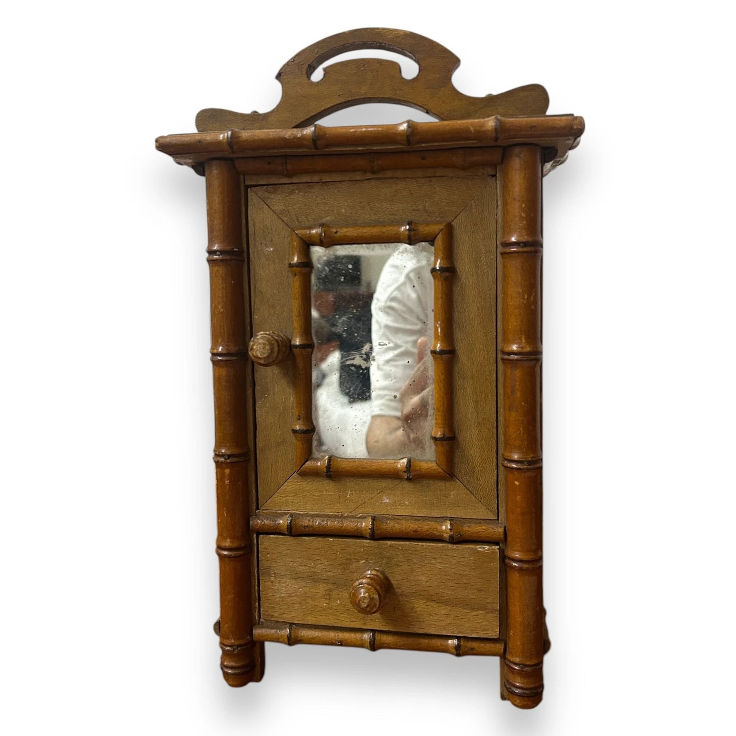 Vintage 1930s French Faux Bamboo Cabinet