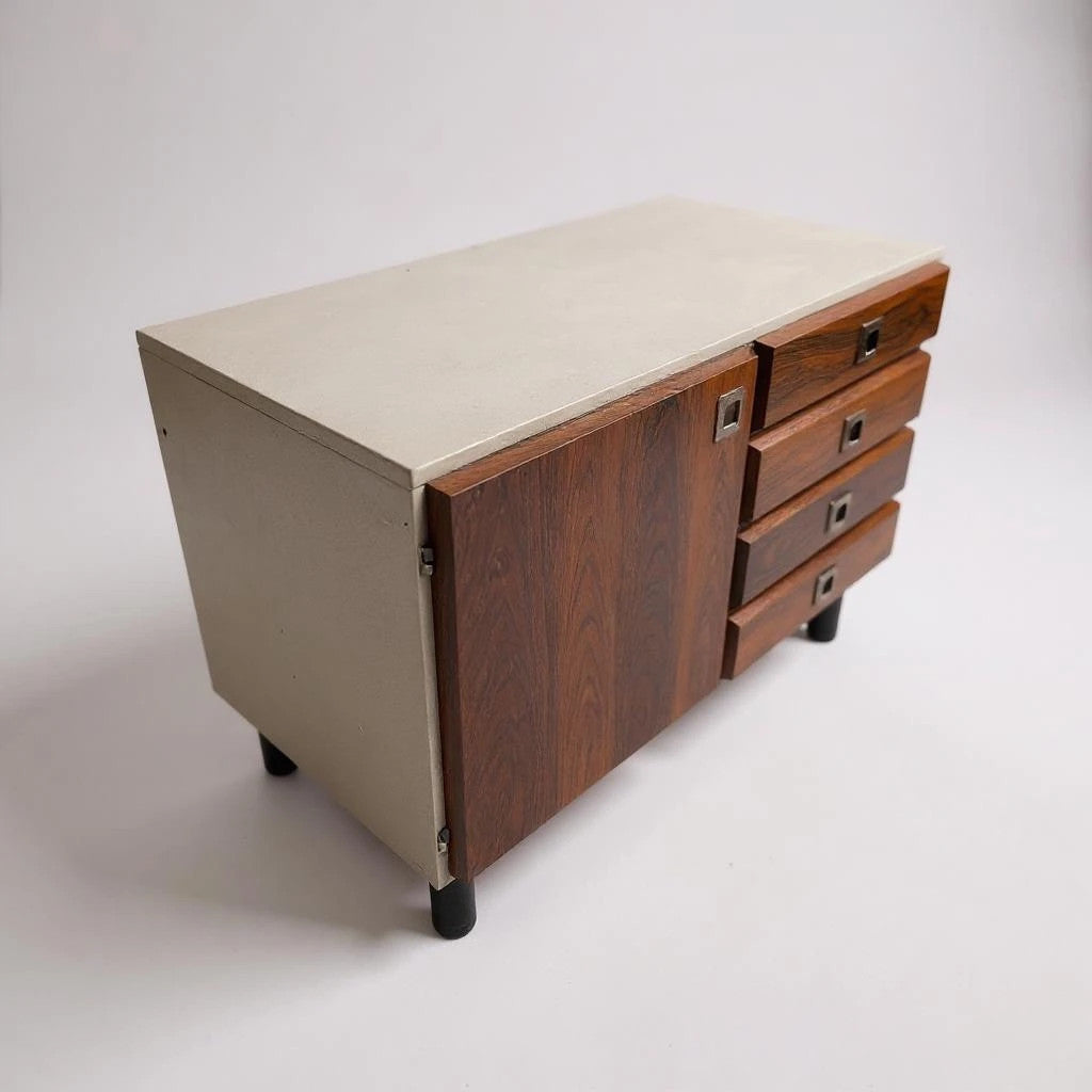 Mid Century Modern Space Age and Rosewood Norwegian Small Sideboard Cabinet