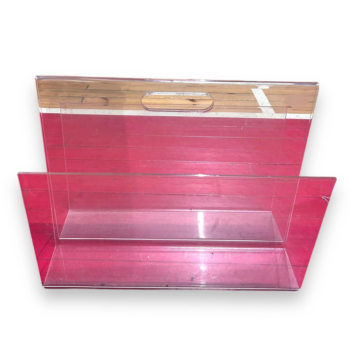 Mid century transparent magazine rack