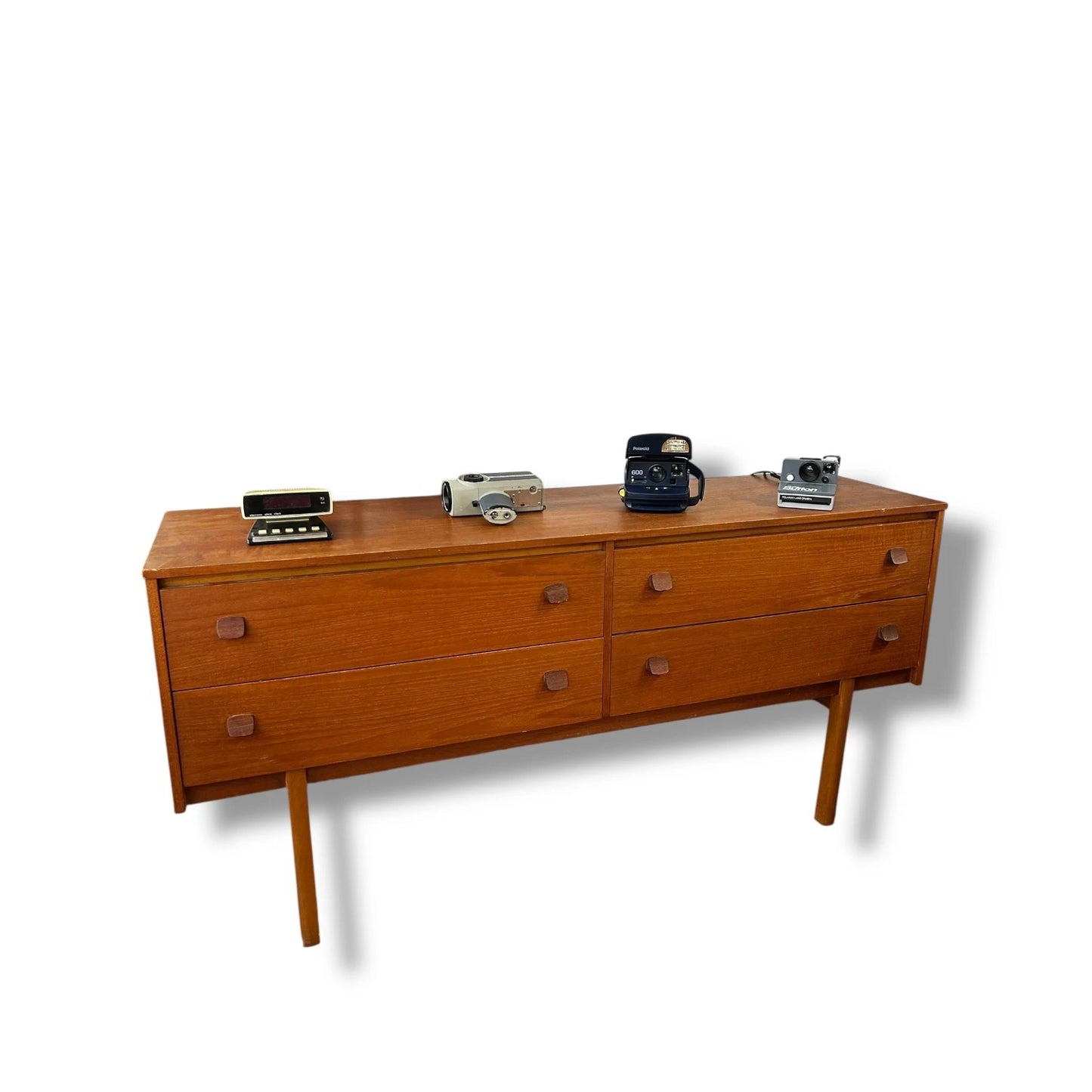 Mid Century Modern Teak Sideboard / Chest of Drawers – 1960s Vintage Danish Style Lowboy Dresser