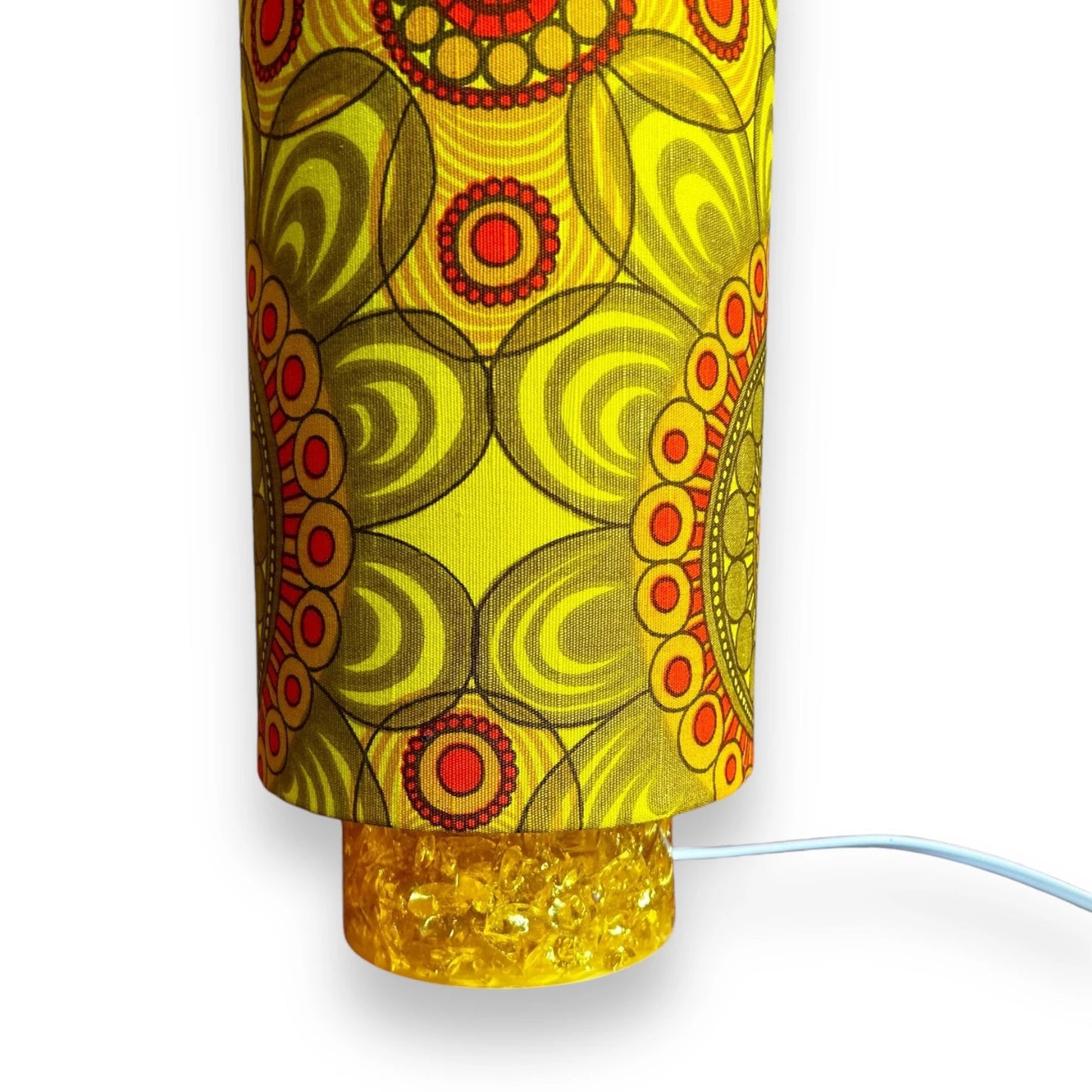 mid century yellow shattaline table lamp