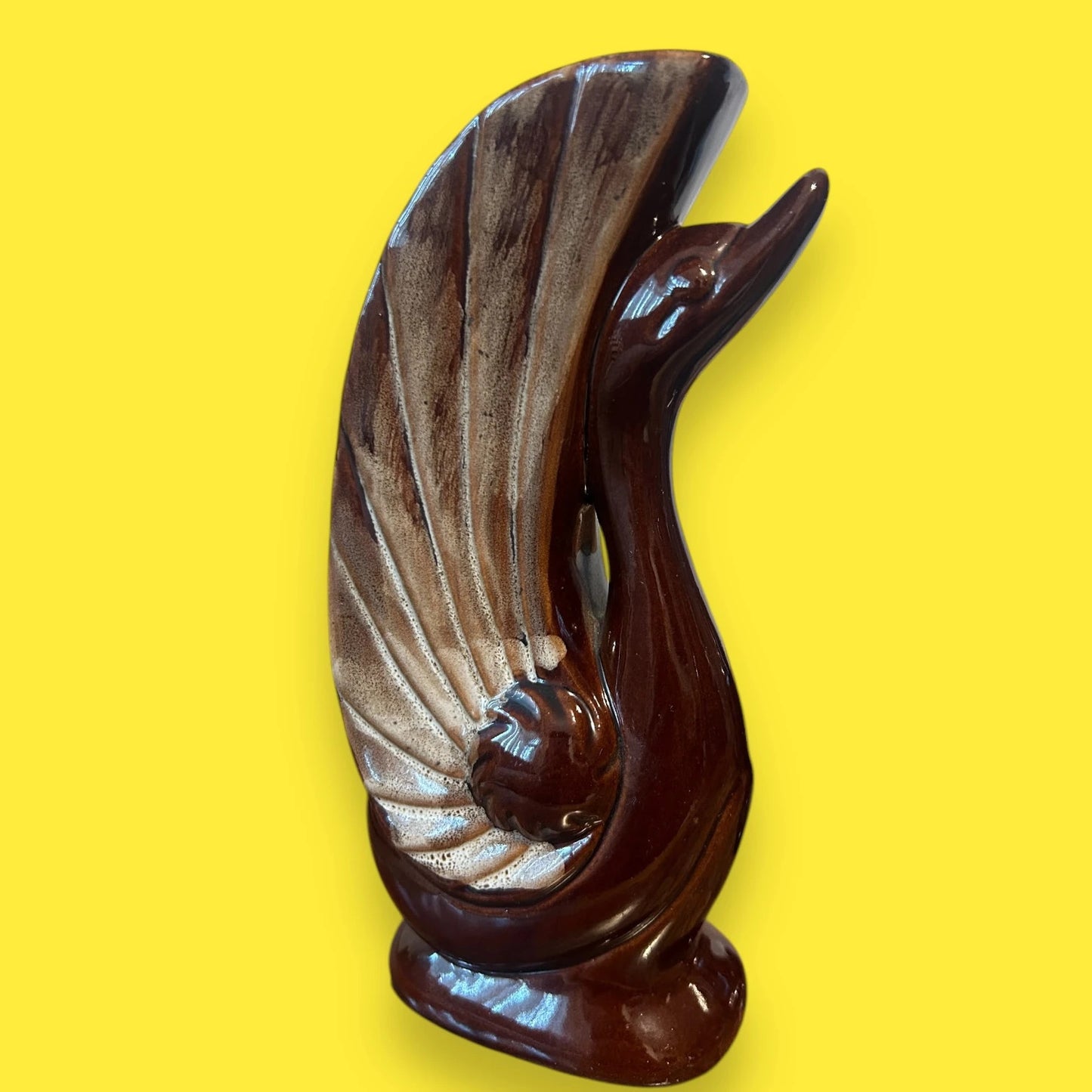 Vintage 1960s Pair of Earth Brown Duck Vases
