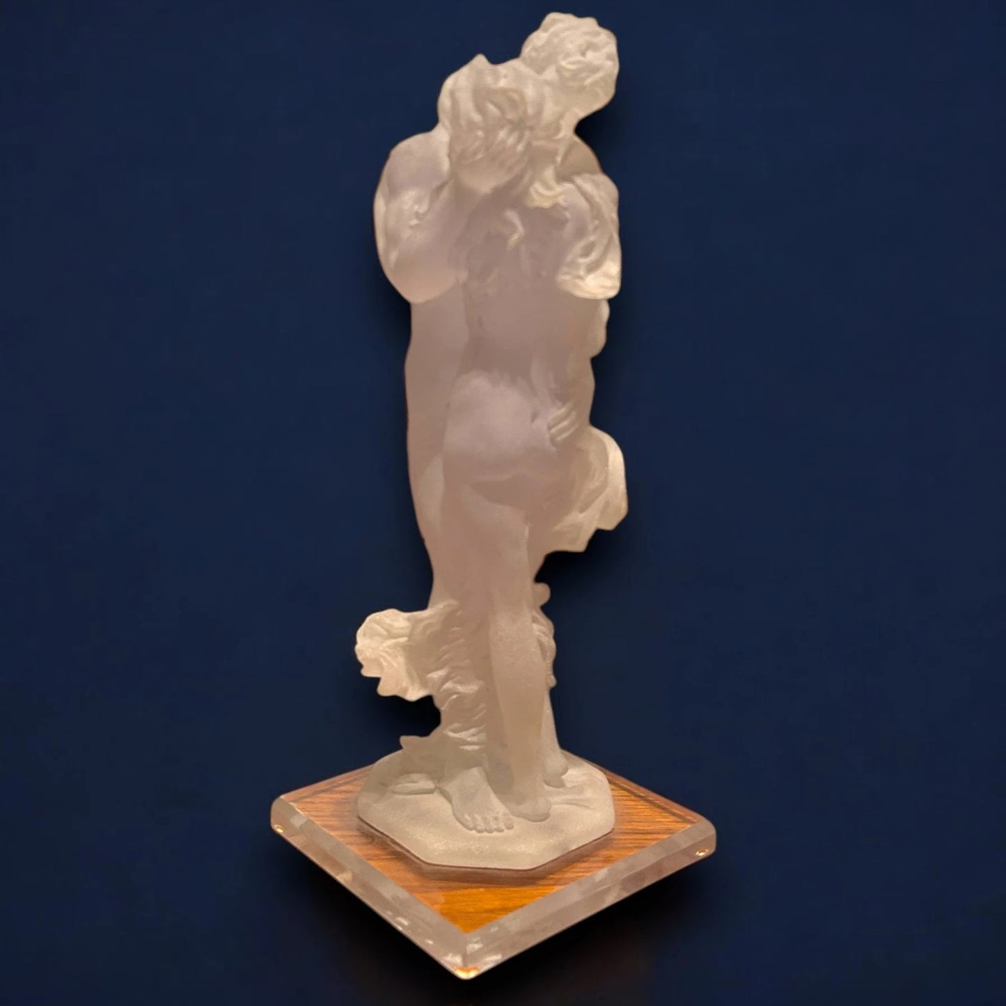 Vintage 1990s Lucite Art Deco Style Lovers Sculpture