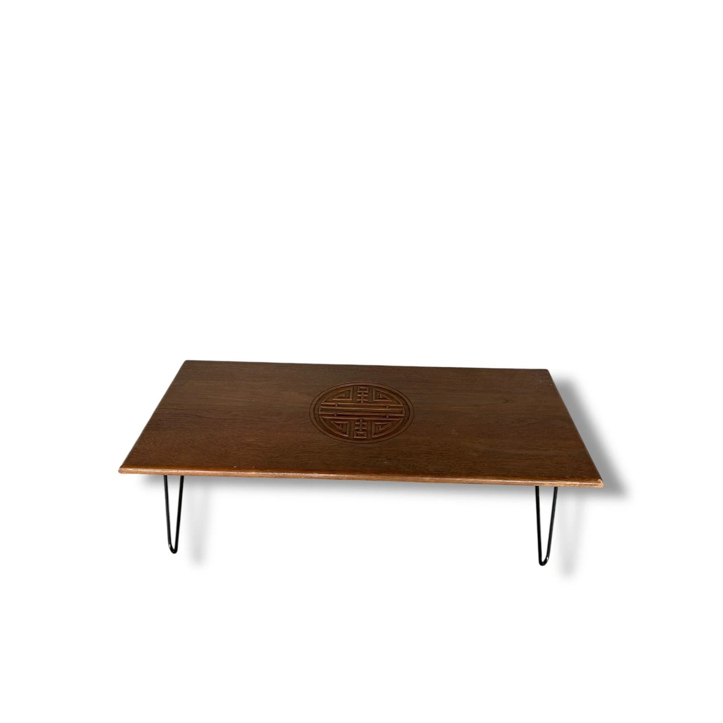 Mid Century Modern Indonesian Teak Table with Hairpin Legs