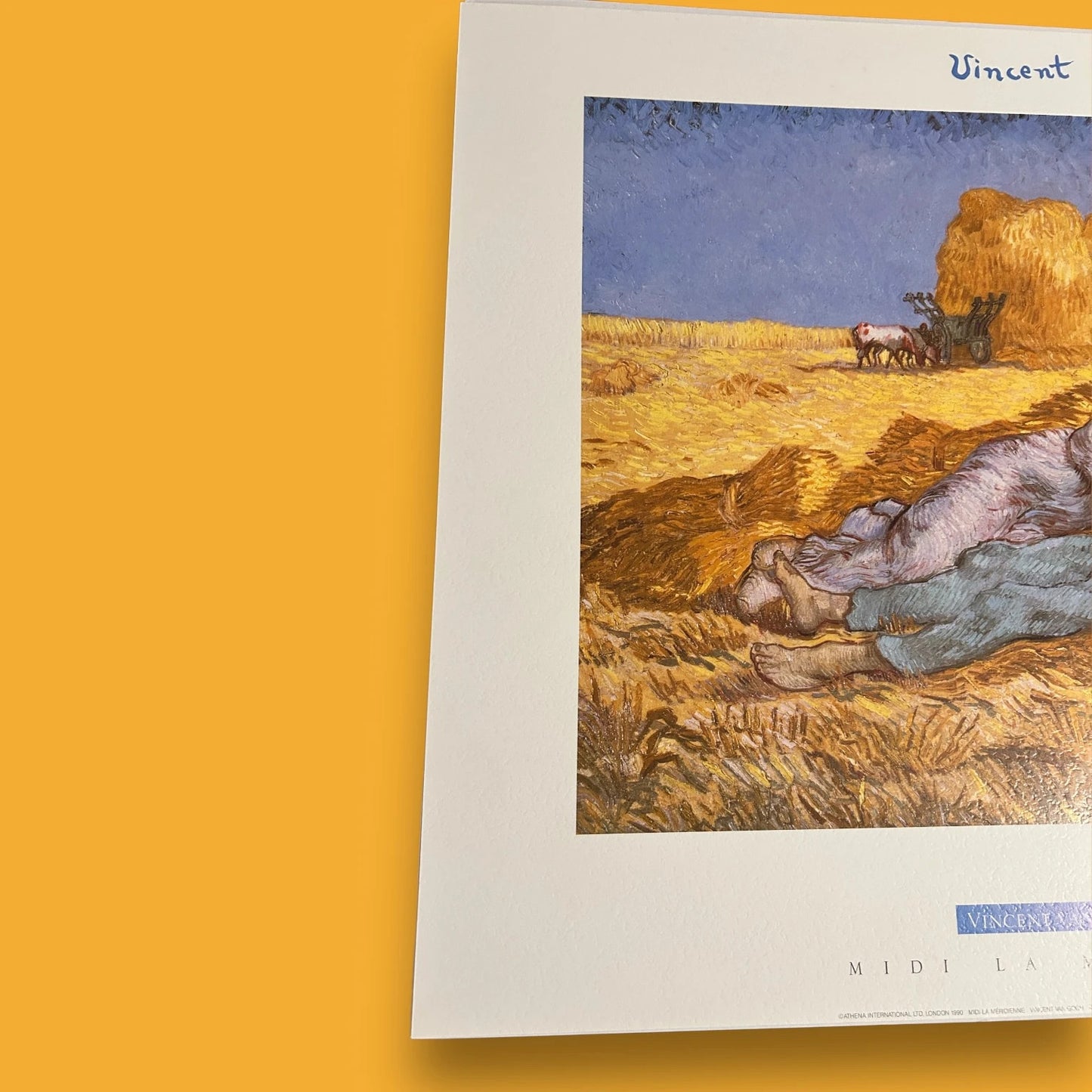 Vintage 1990 Vincent Van Gogh Siesta Art Museum Poster