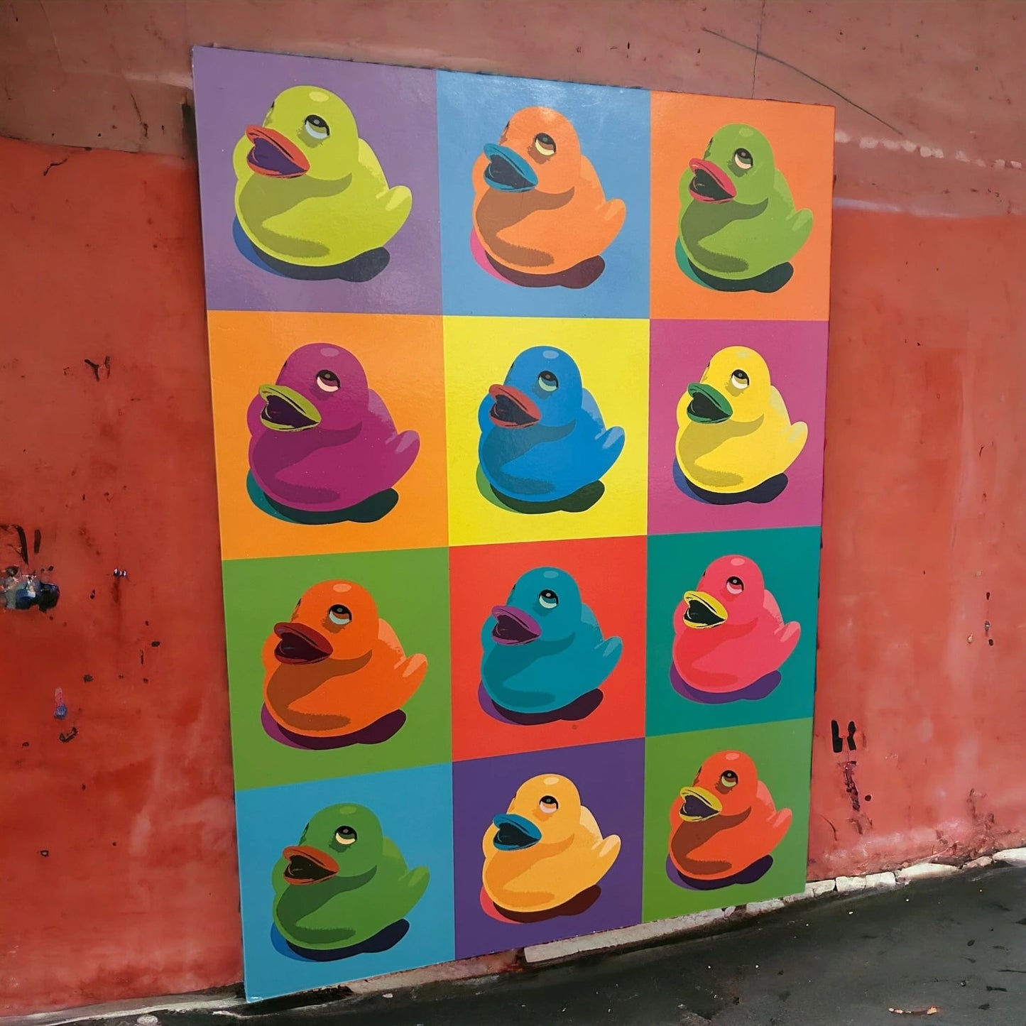 Vintage 90s Ikea Rubber Ducks Pop Art Picture Frame