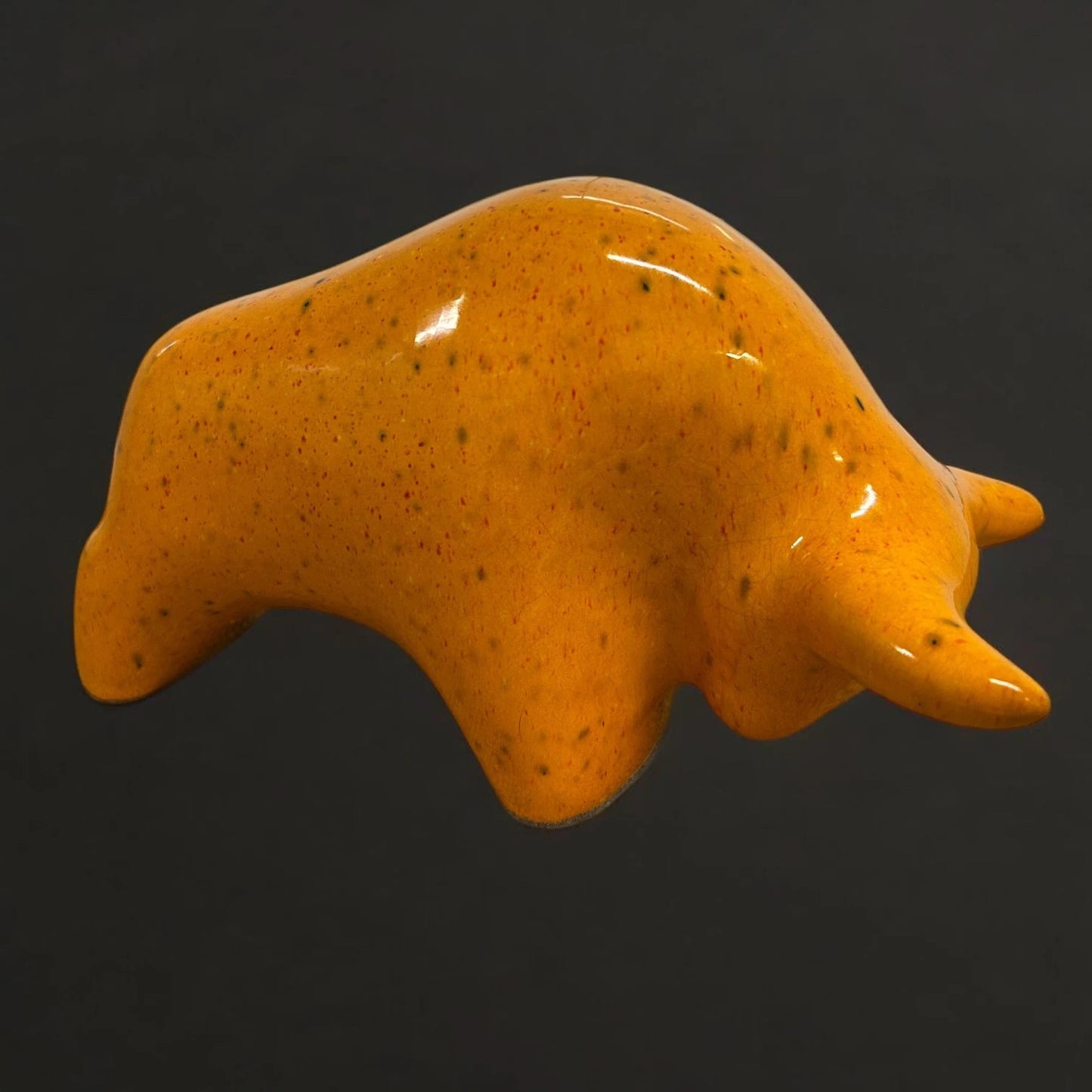 Mid Century Otto Keramik West German Lava Bull Sculpture