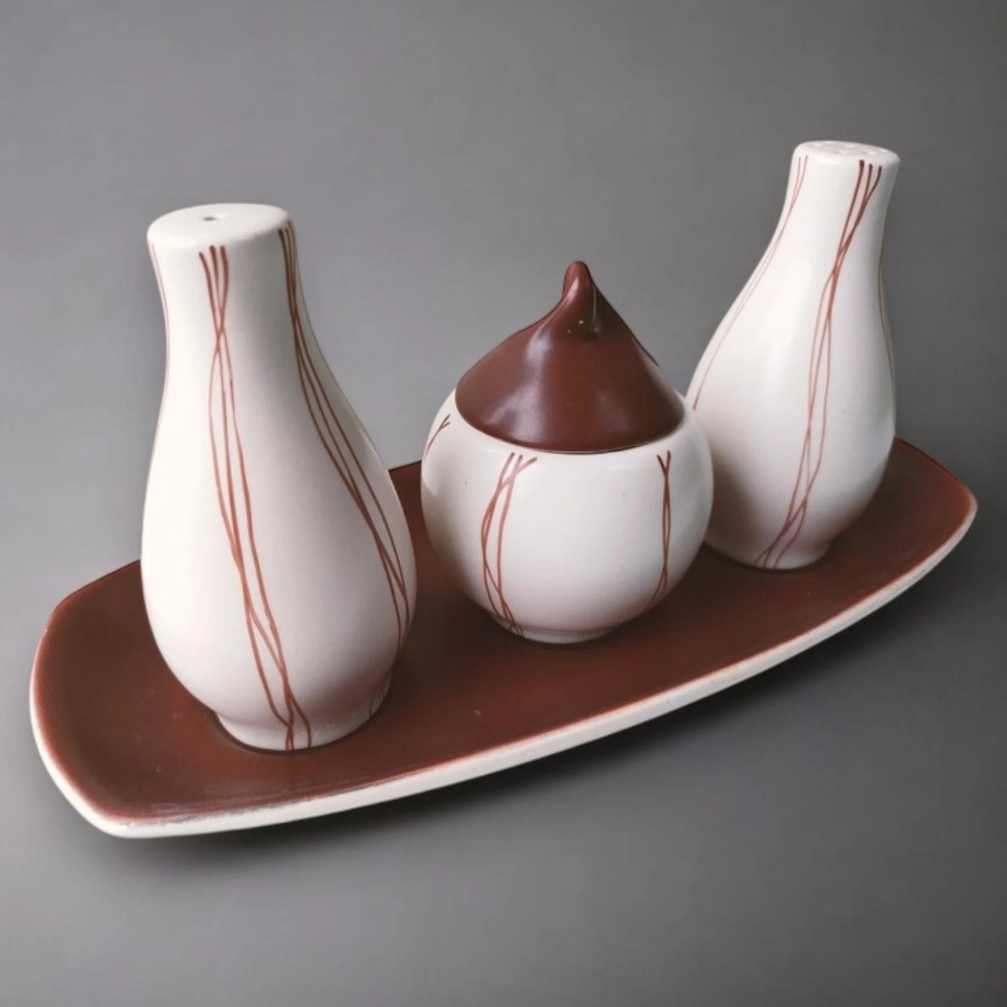 Mid Century Carltonware Brown Cruet Set
