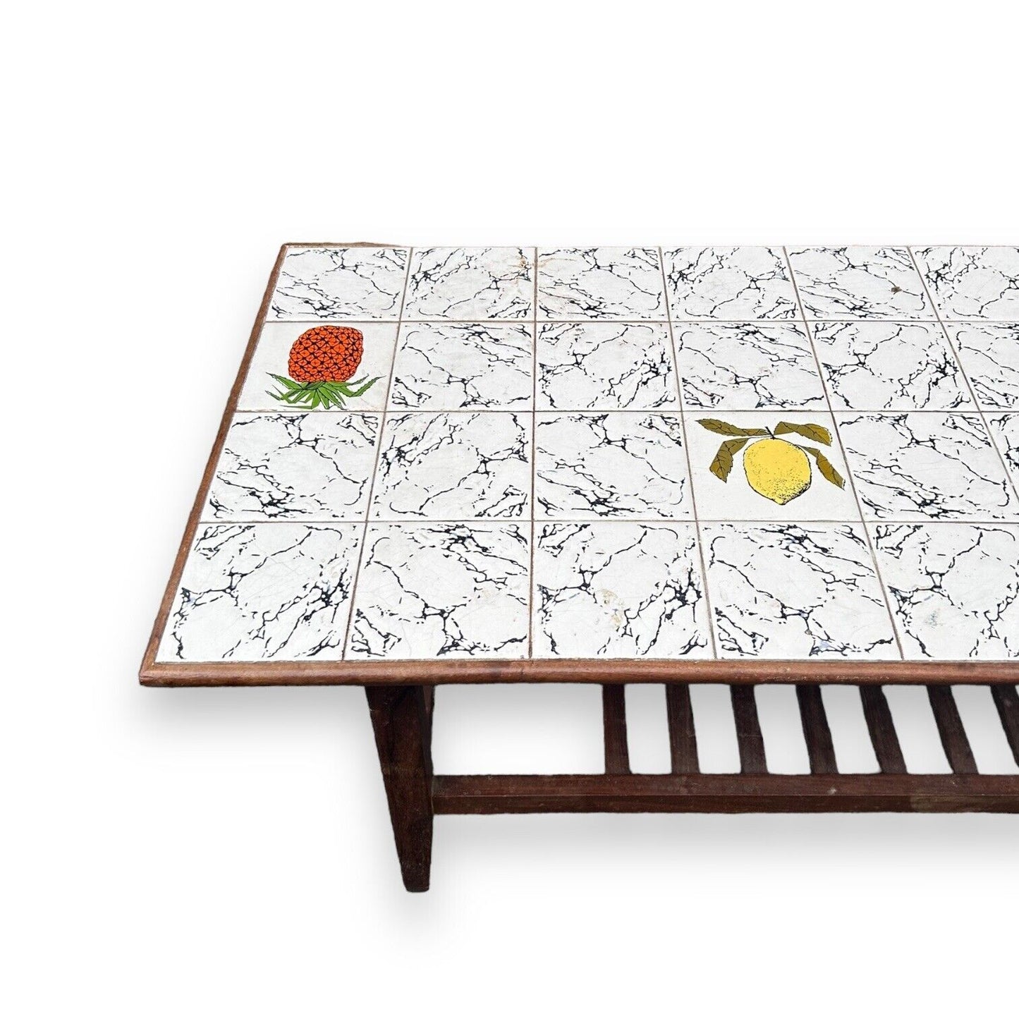 Mid Century Vegetable Ceramic Tile Table