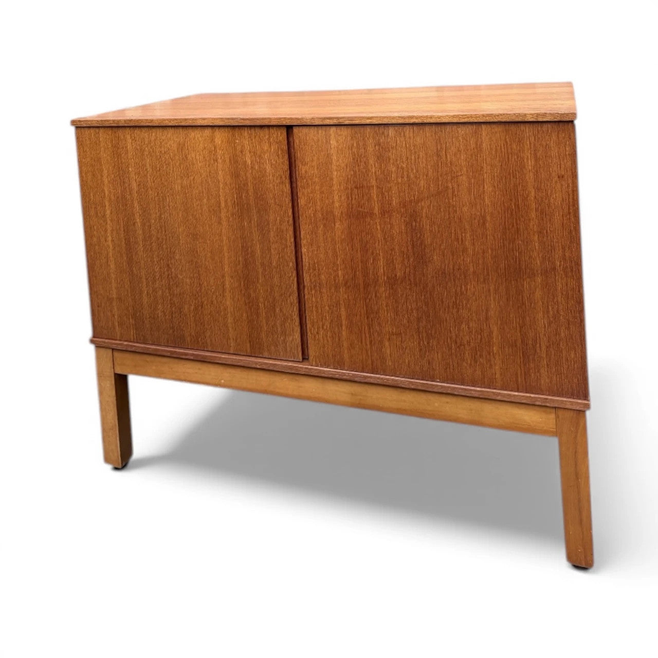 Danish Mid Century Record Cabinet | Teak Vinyl Storage Sideboard