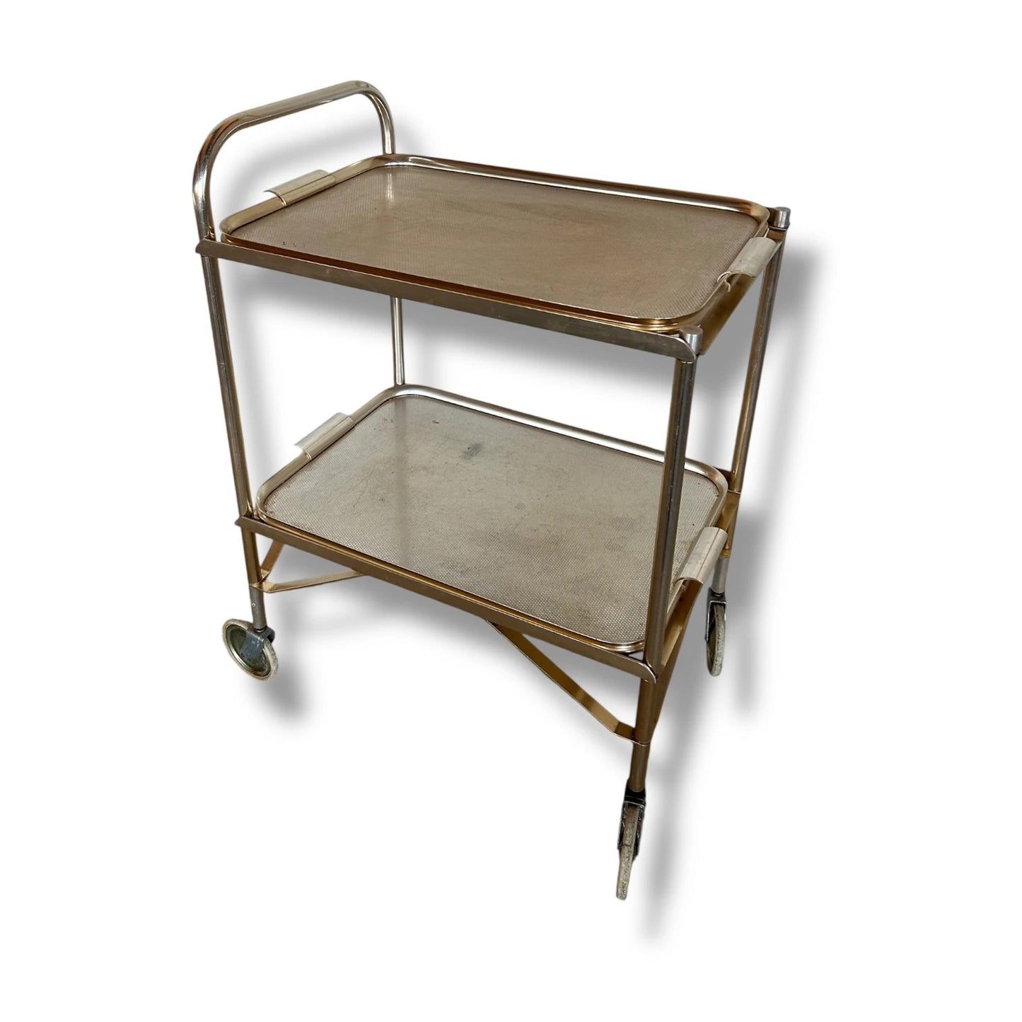 Mid Century Modern Metal Drinks Cart Serving Trolley