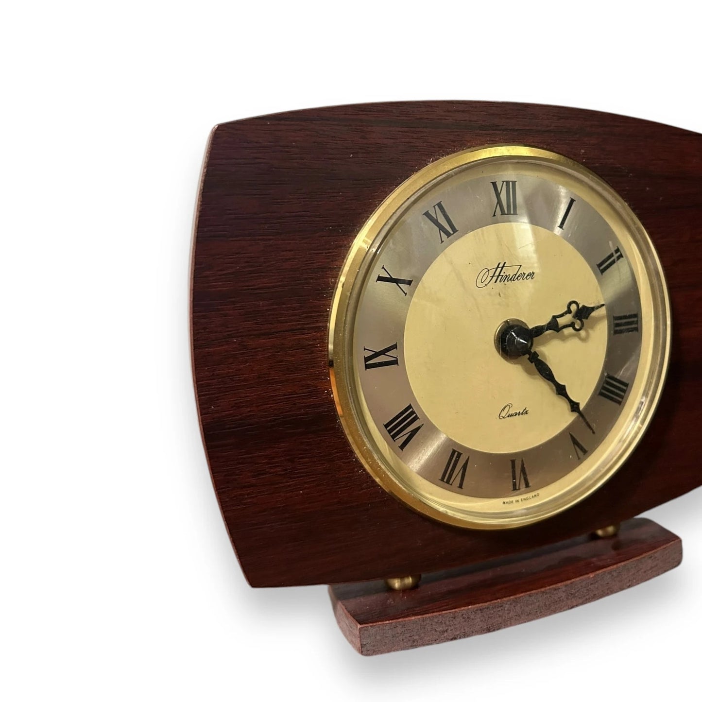 Vintage 1980s Dark Brown Mantel Clock