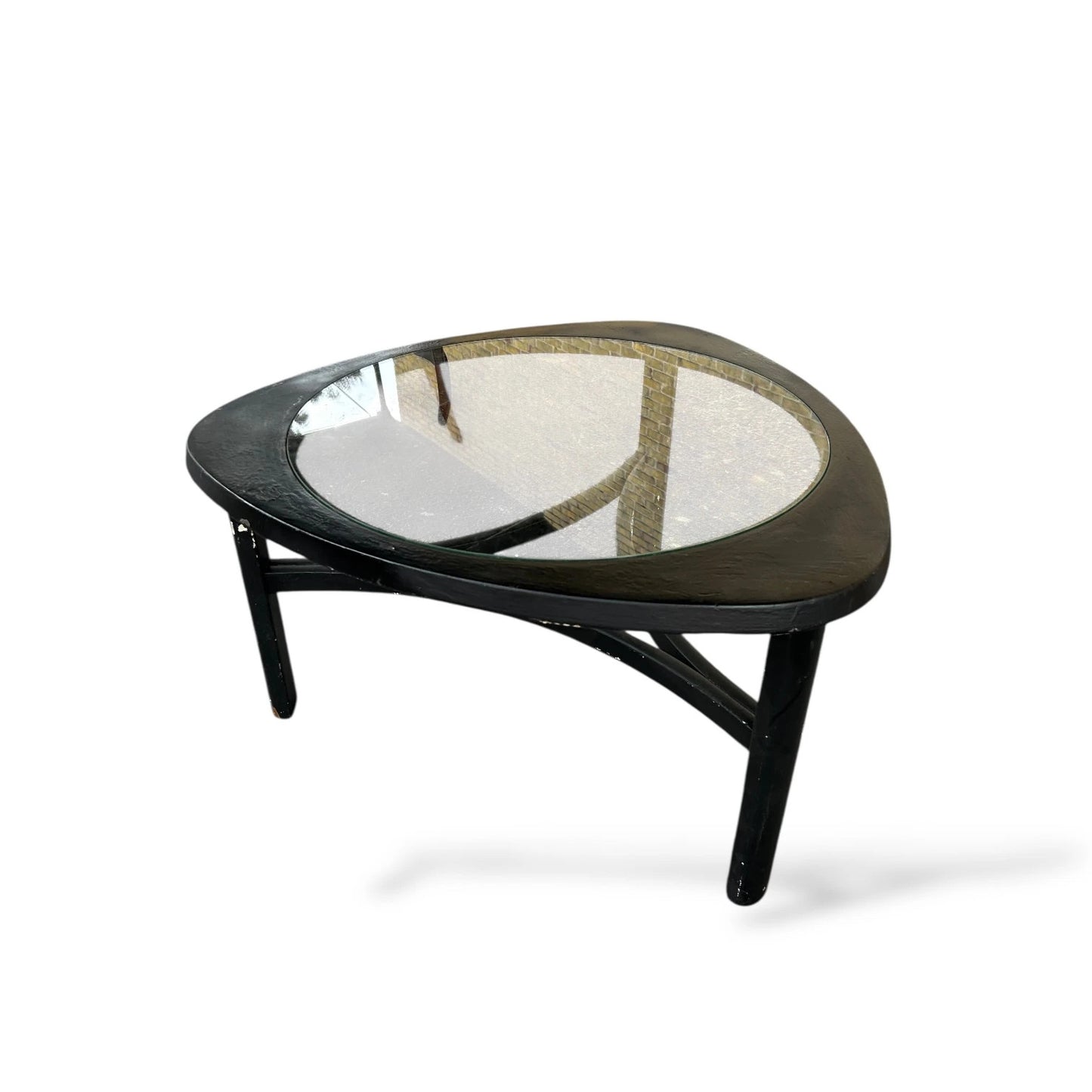 G Plan Triangular Coffee Table with Glass Insert – Mid-Century Modern