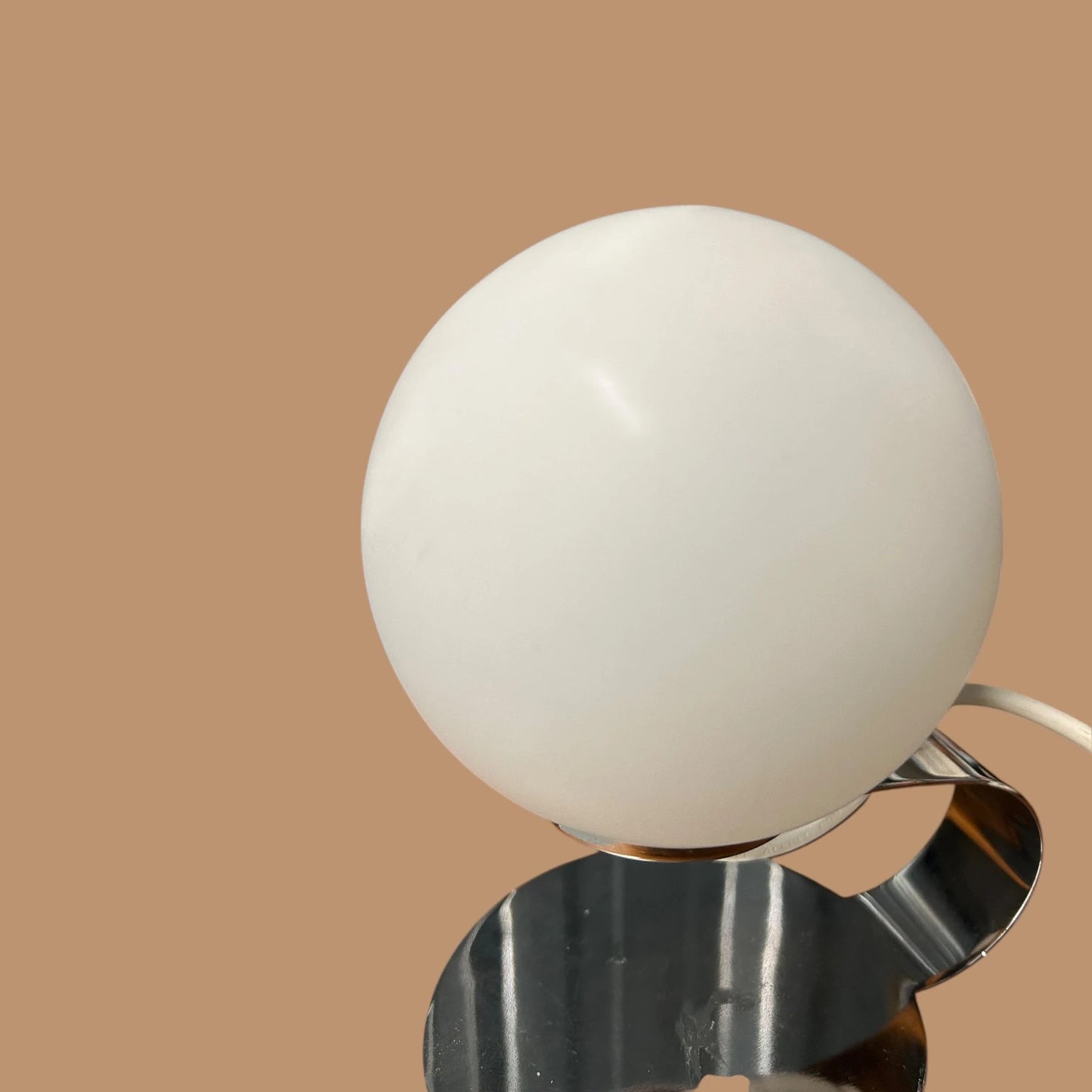 Mid century chrome and globe table lamp