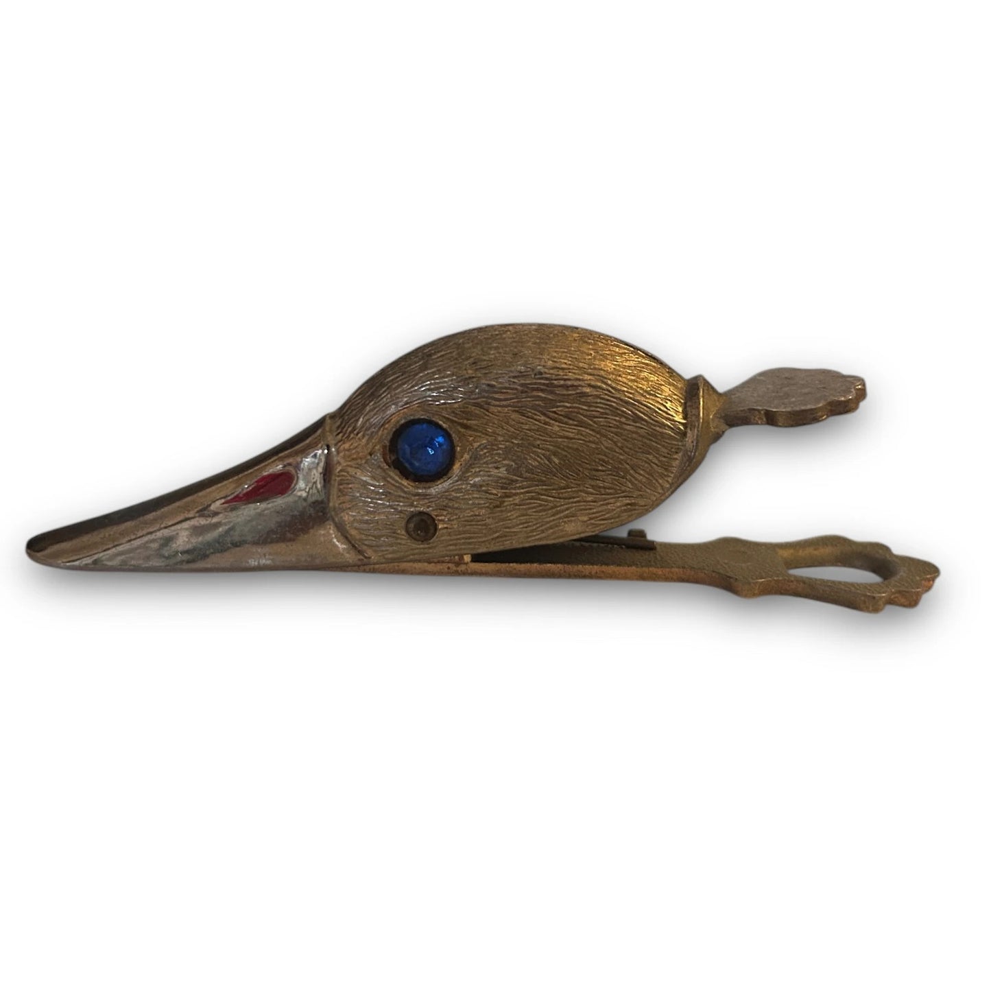 Vintage 1950s Japanese Brass Duck Head Paperclip