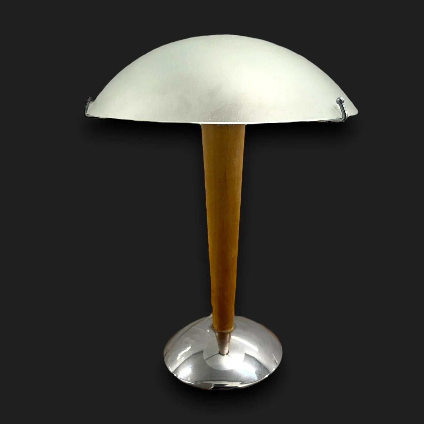 Vintage 90s Ikea Kvintol Teak and Chrome Table Lamp