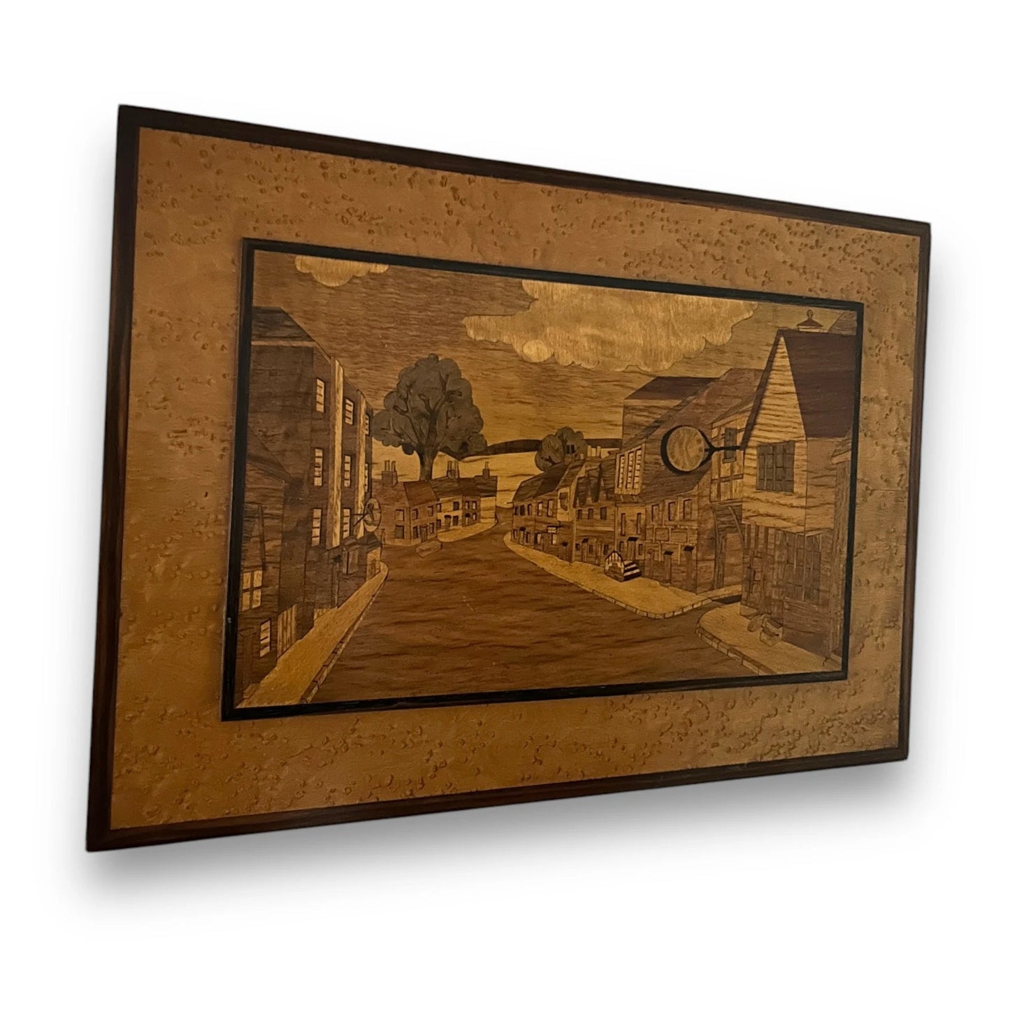 Mid Century Marquetry Wood Picture