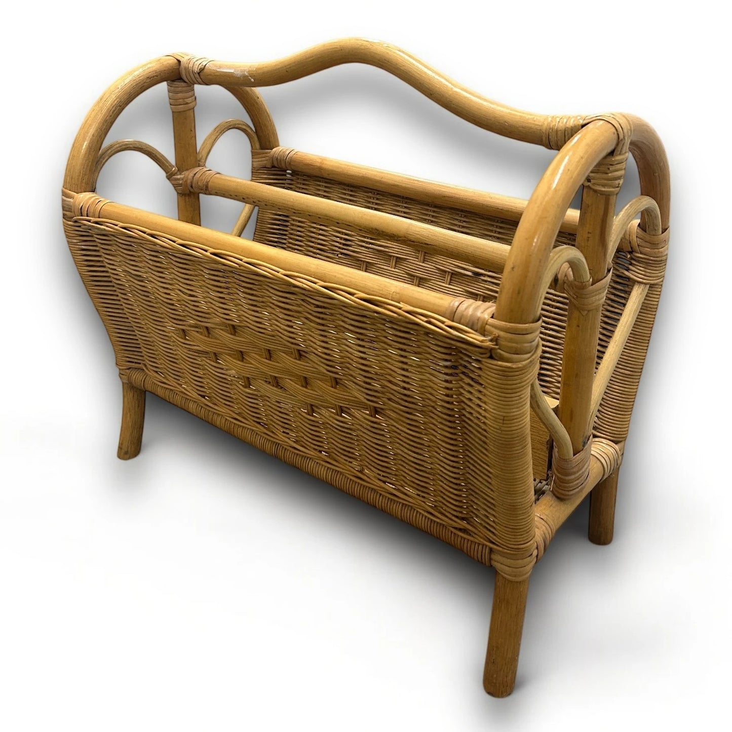 Mid Century Bamboo Magazine Storage Rack