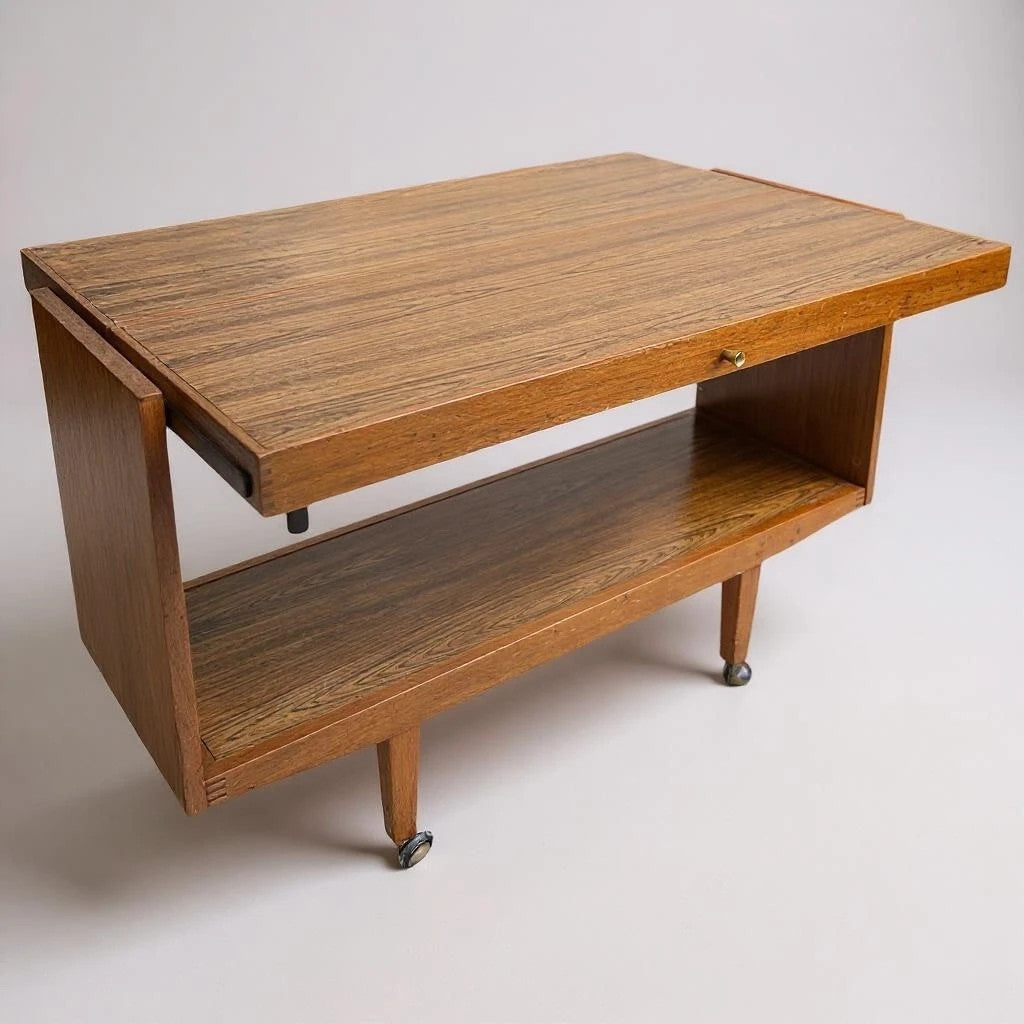 Mid Century Modern Metamorphic Utility Serving Trolley