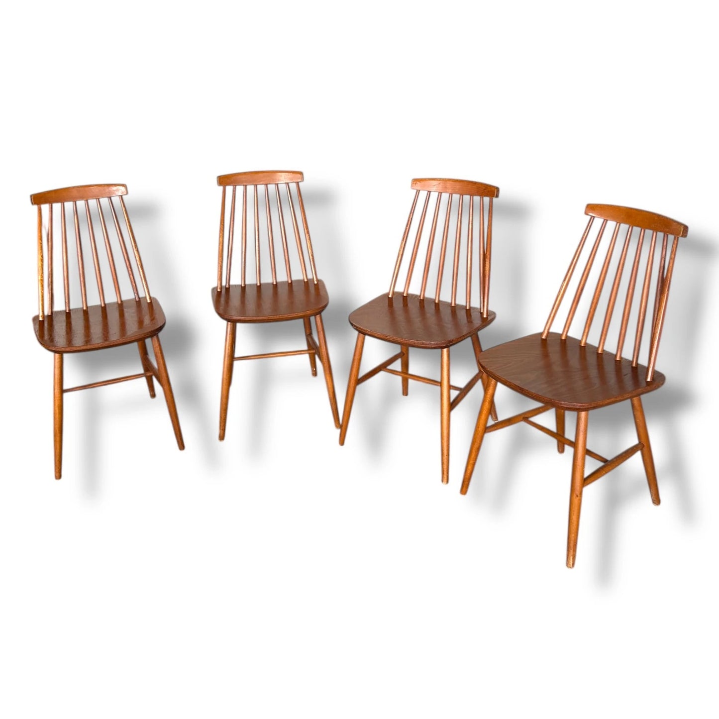 Mid Century Set of Four Danish Farmhouse Dining Chairs by Farstrup