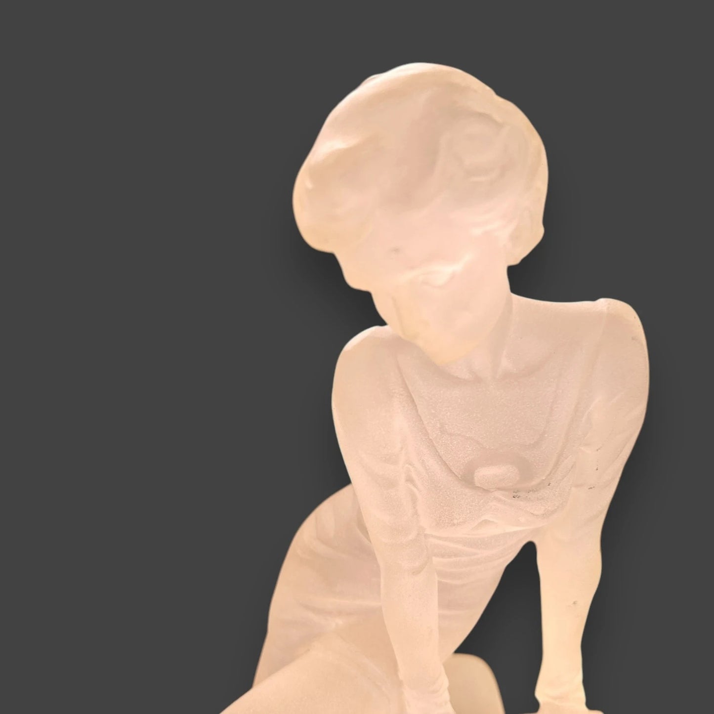 Vintage 1990s Art Deco Lady Lucite Sculpture