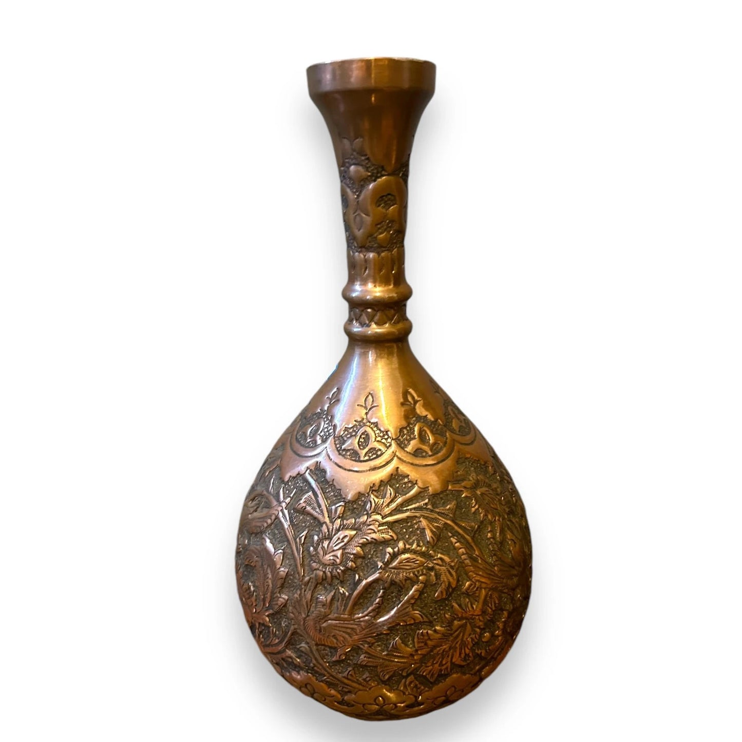 Vintage 1950s Persian Copper Set of Vases