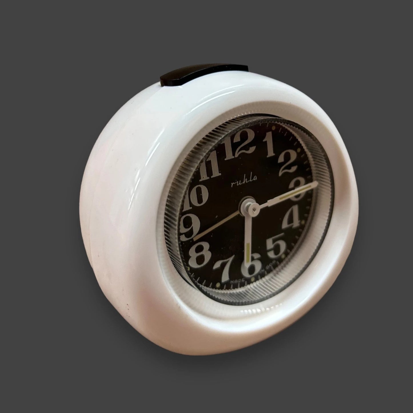 Mid Century White Ruhla West German Clock