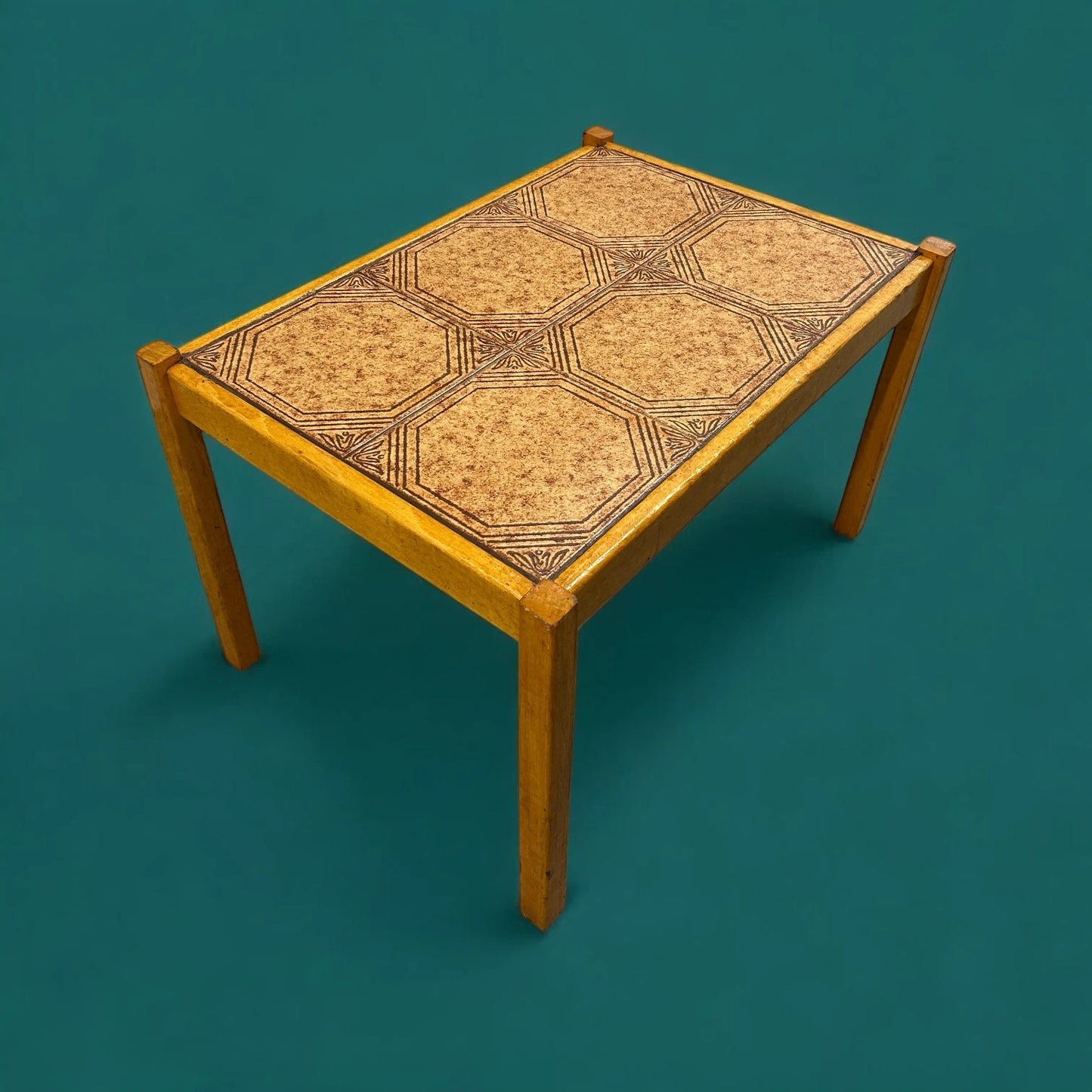 Mid Century Teak Tile Side Table