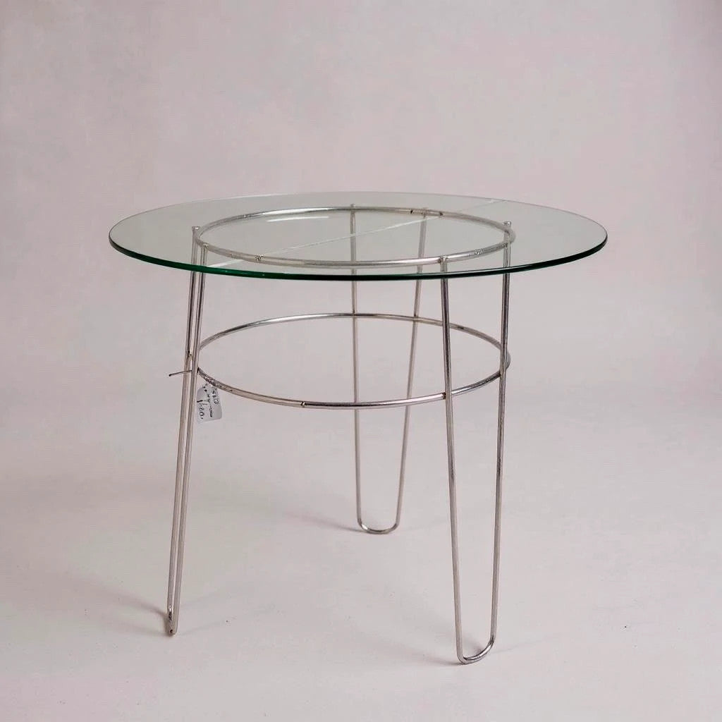Mid Century Modern Wire Rack Smoked Glass Coffee Table