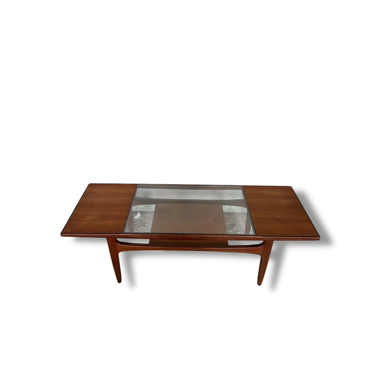 Mid century Modern g plan teak and glass rectangular coffee table