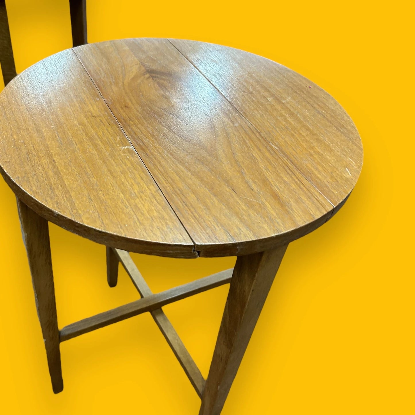 Mid Century Teak Wood Mini Folding Table