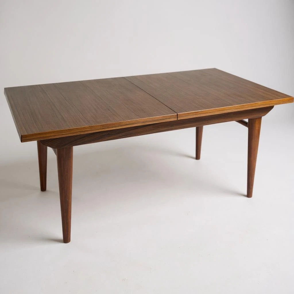 Mid Century Modern Alfred Cox Walnut & Rosewood Extending Dining Table